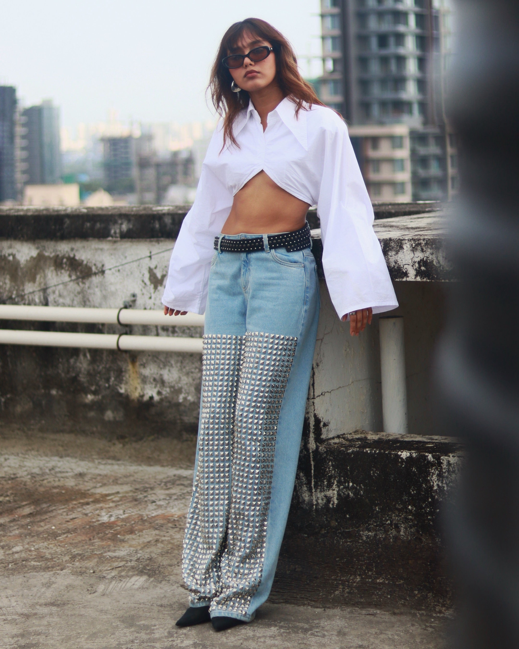 Boyfriend Studded Jeans – Edgy and Relaxed Denim