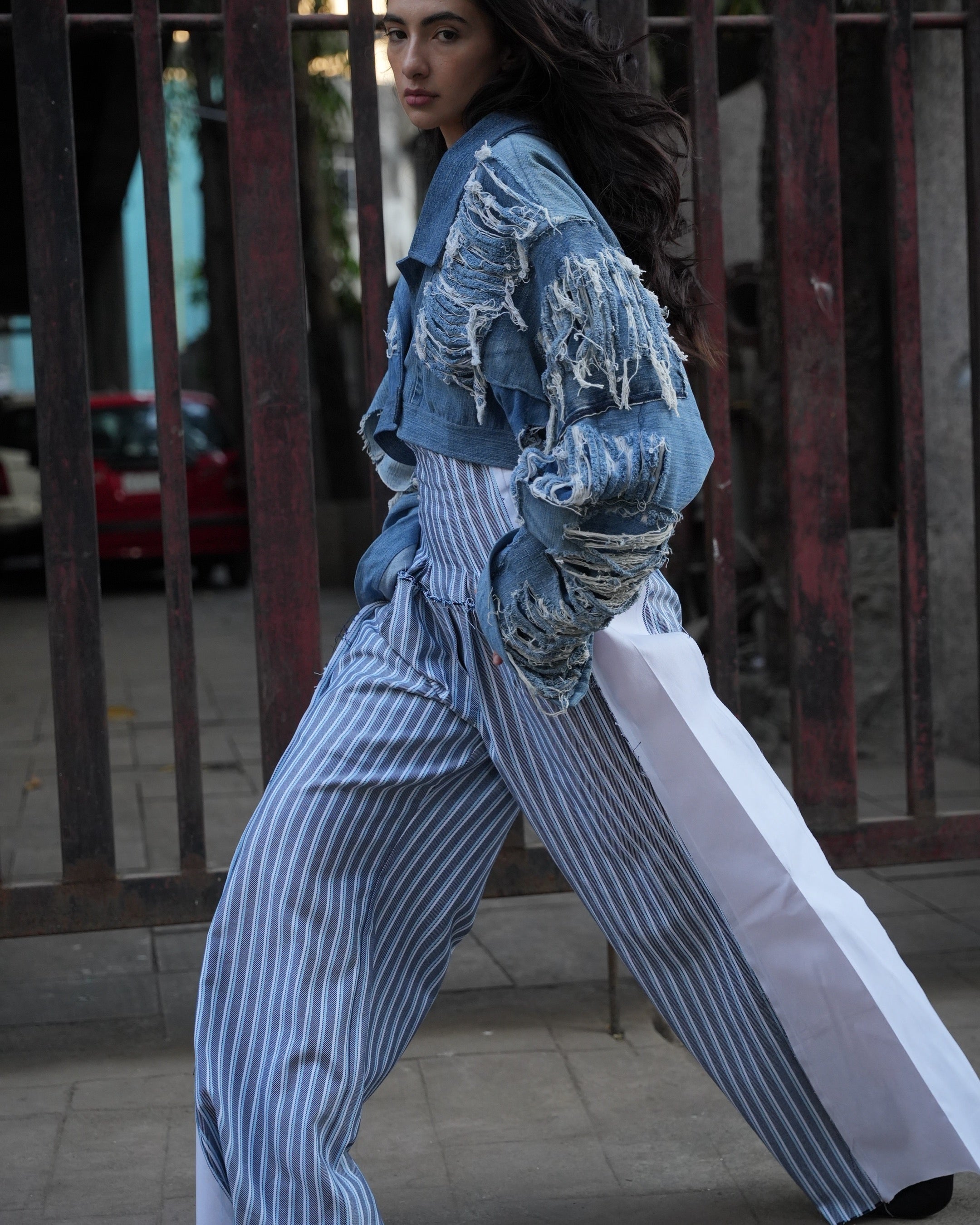 Linea Pinstripe Corset Pants