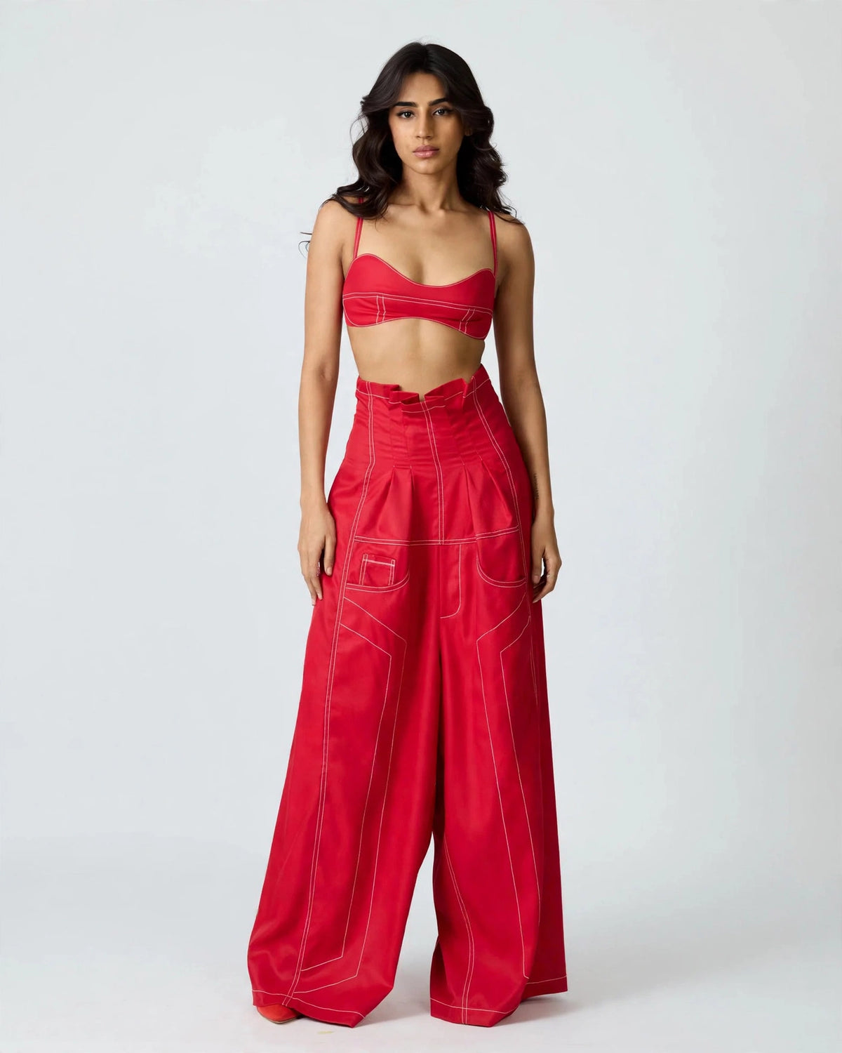 Erryn Red Georgie Corset Denim