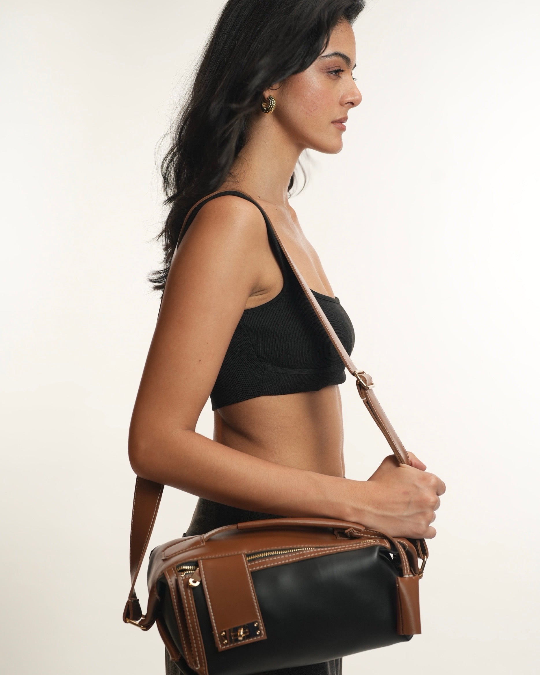 Two-Tone Box Handbag