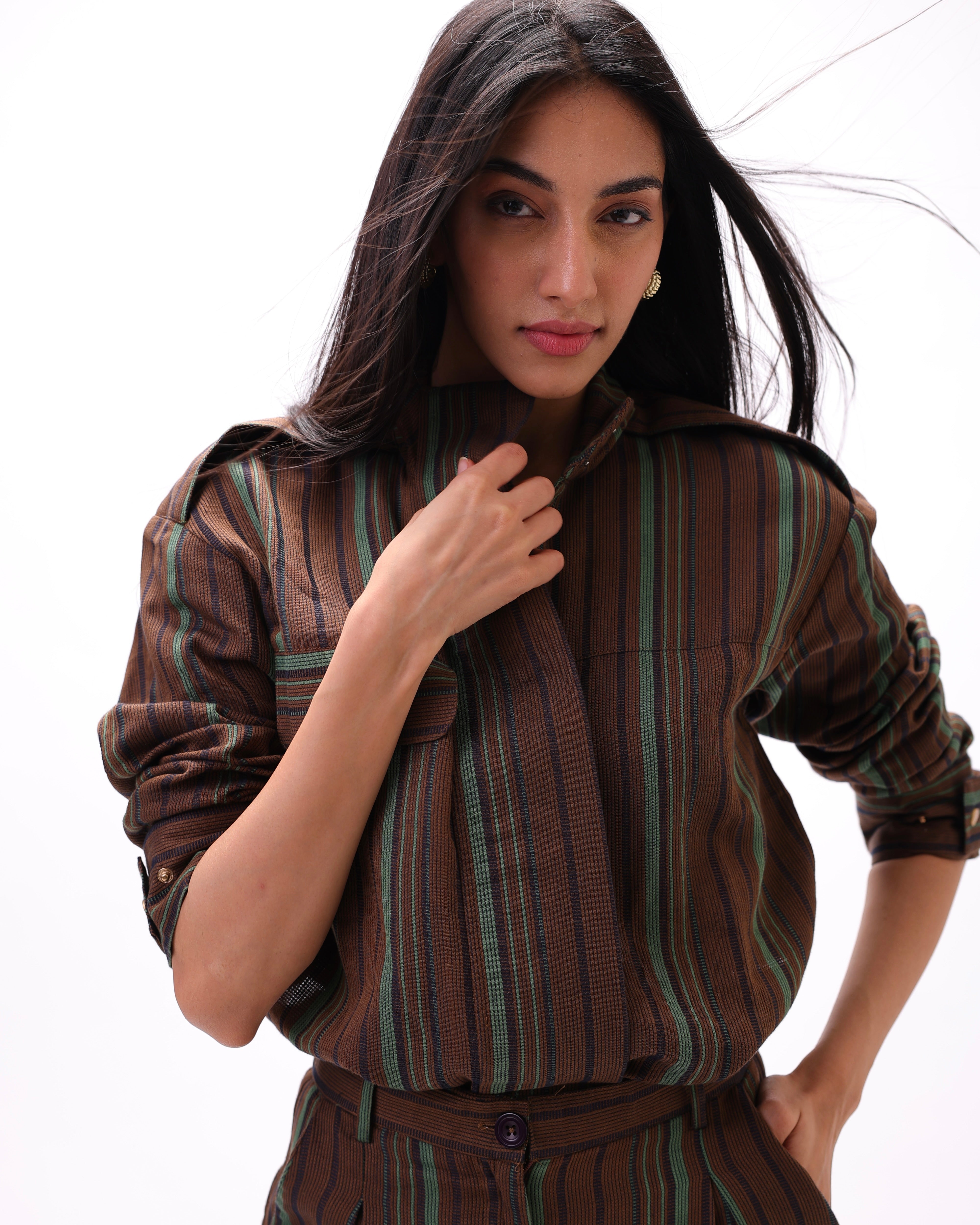 Green pinstripe Shirt