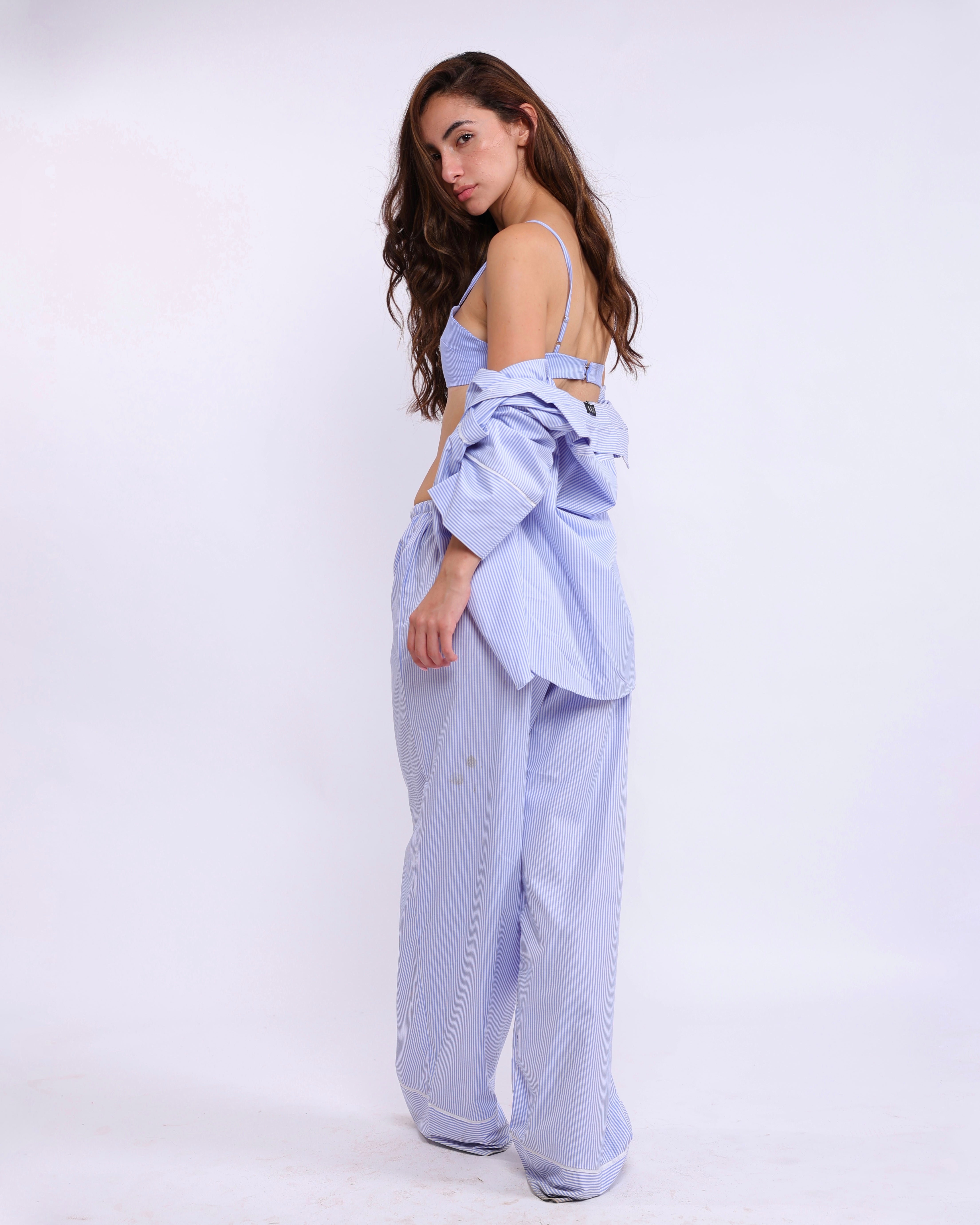 Everly Pinstripe Nightsuit (Blue)
