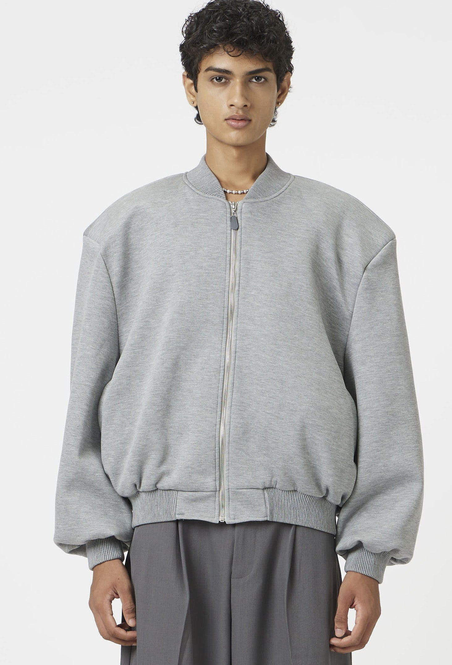 muted grey box jacket