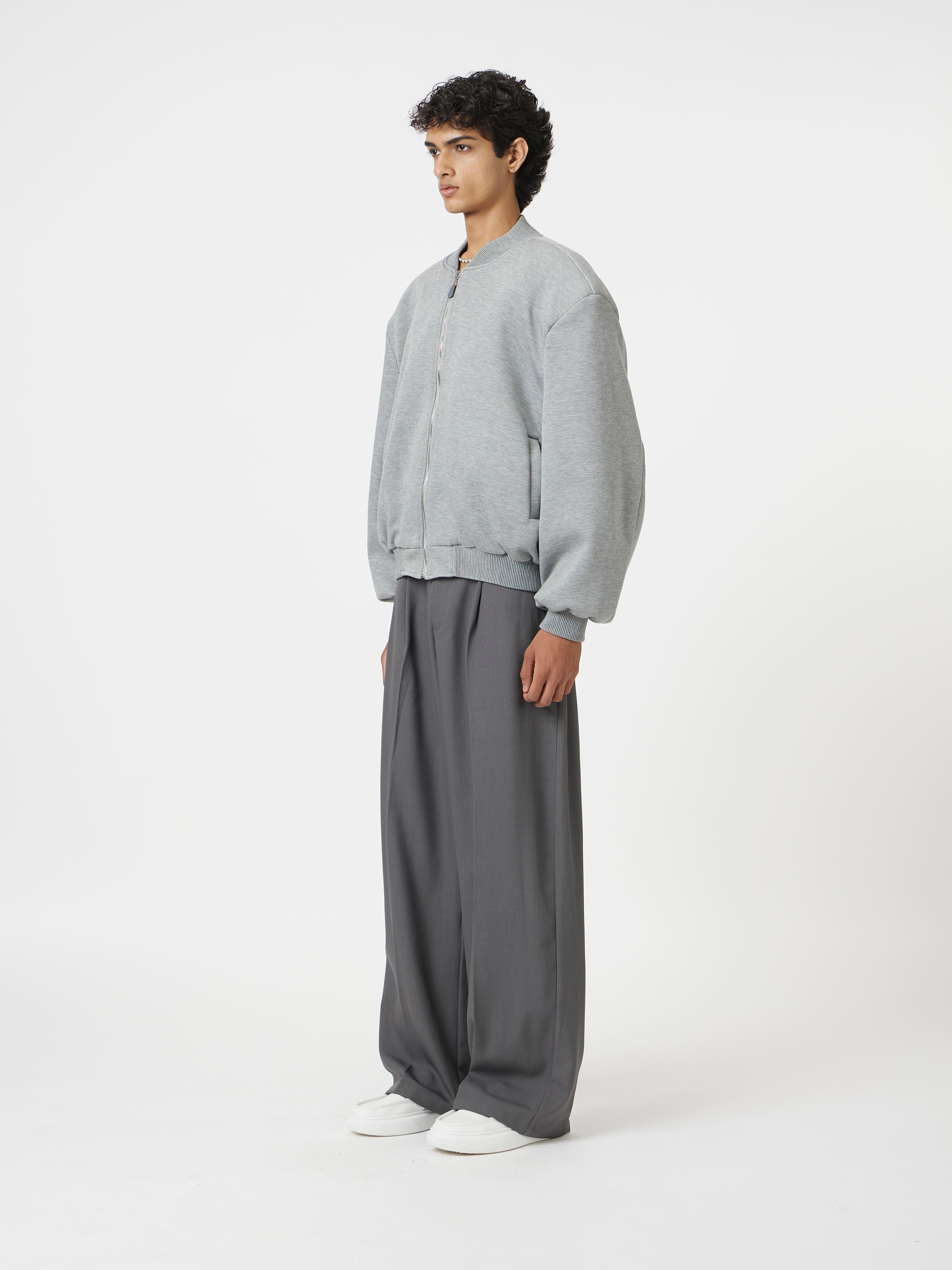 muted grey box jacket