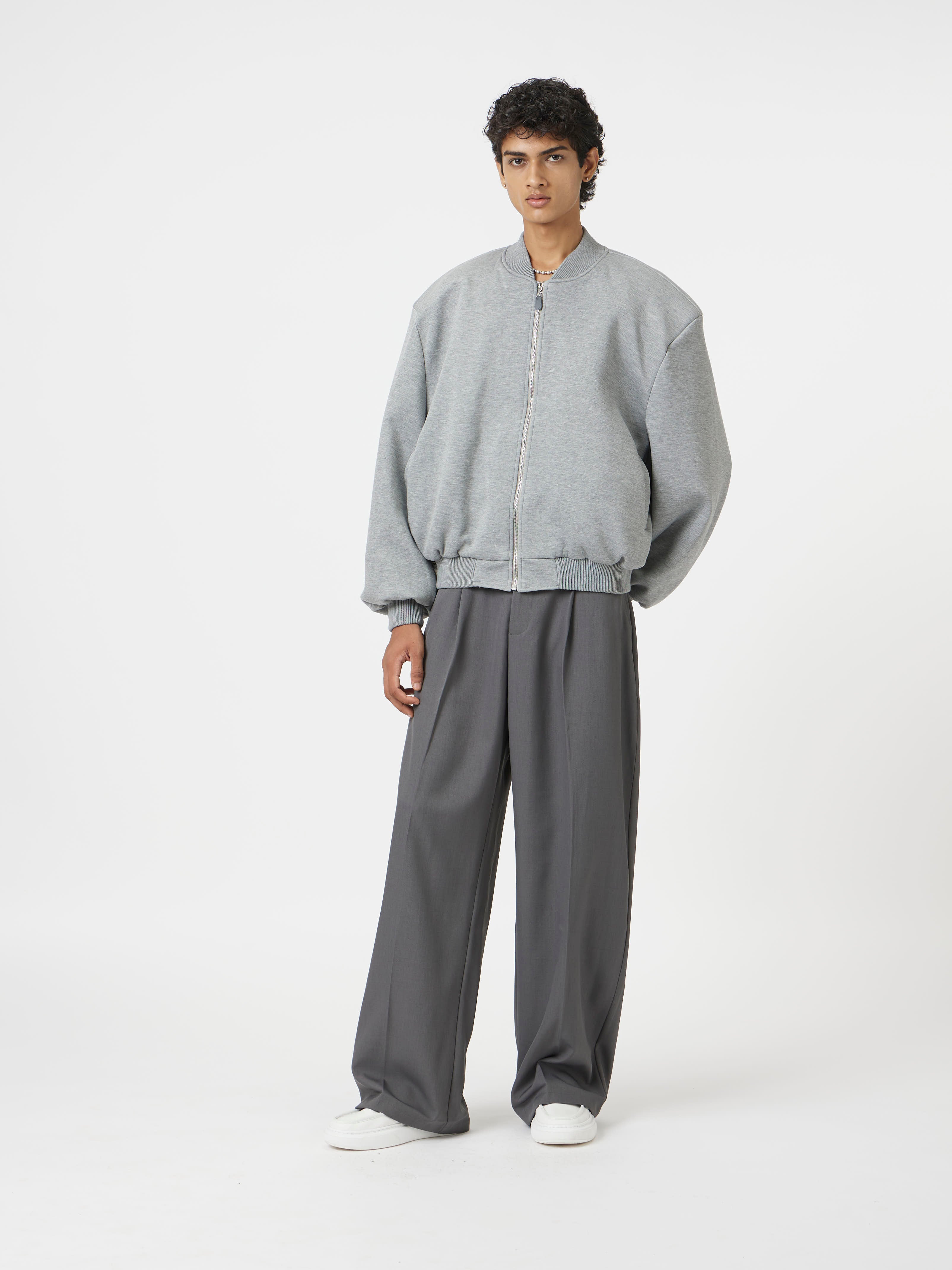 muted grey box jacket