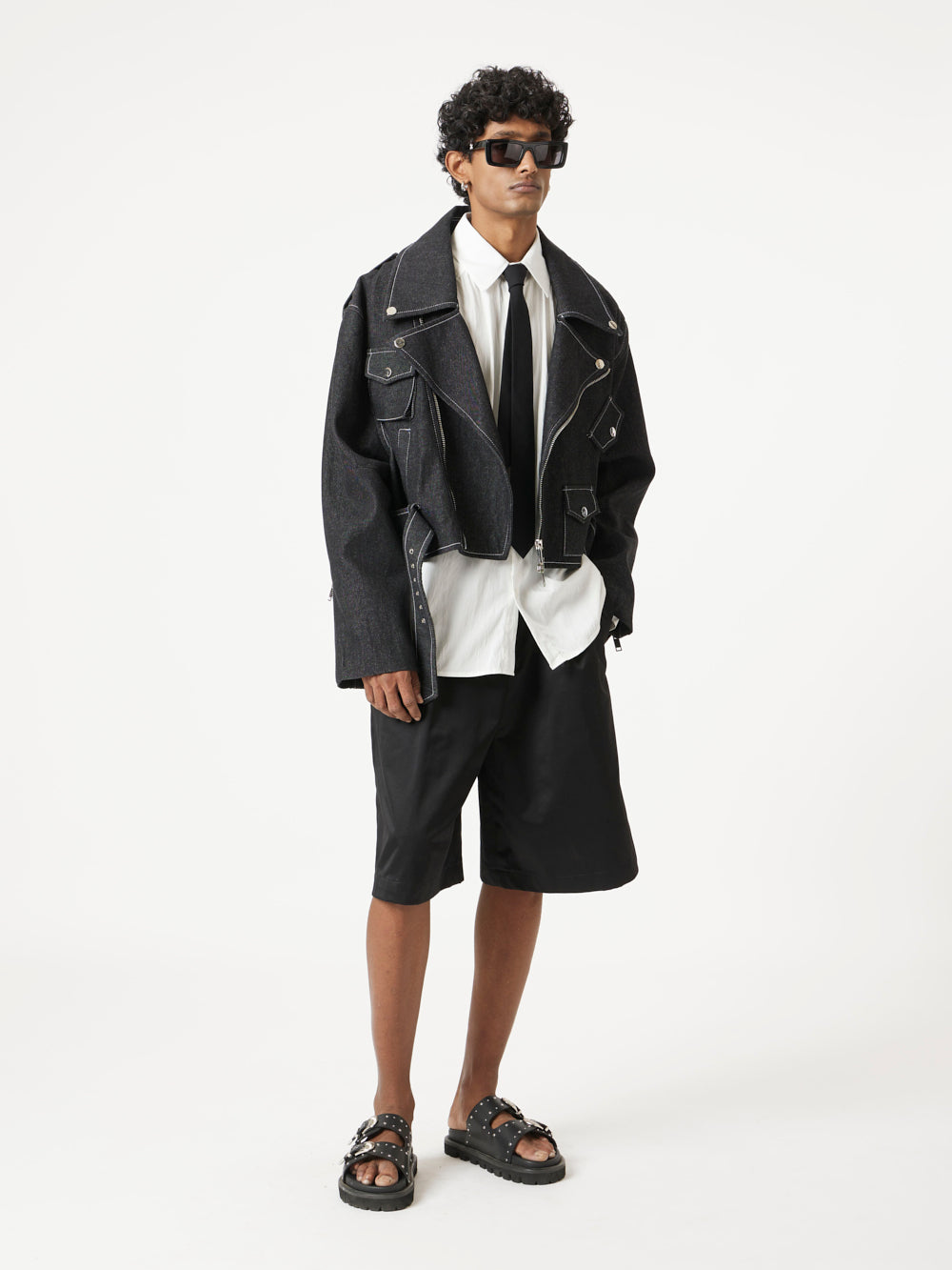 Crop Black Biker