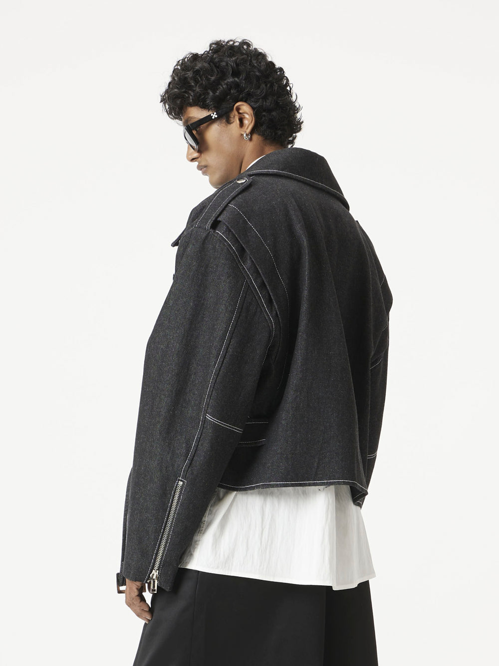Crop Black Biker