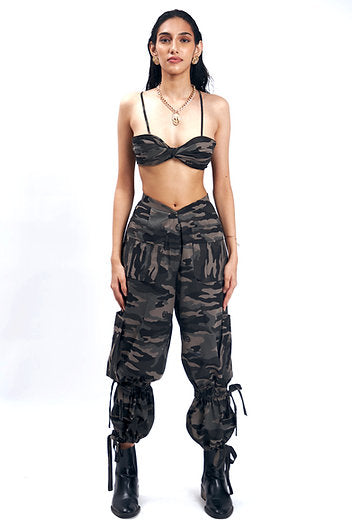 Low Rise Camo Print Cargo
