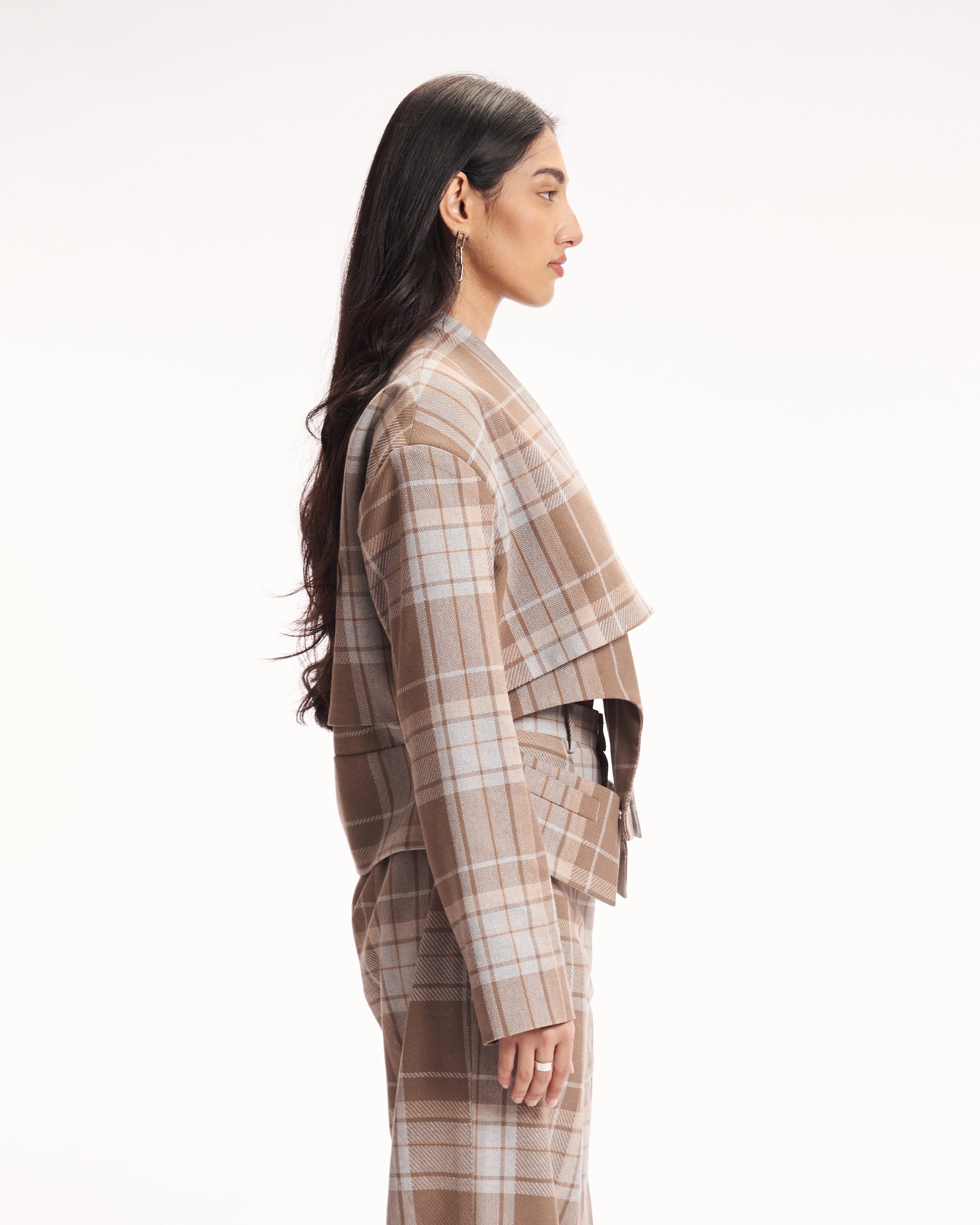 Neutral Plaid Blazer