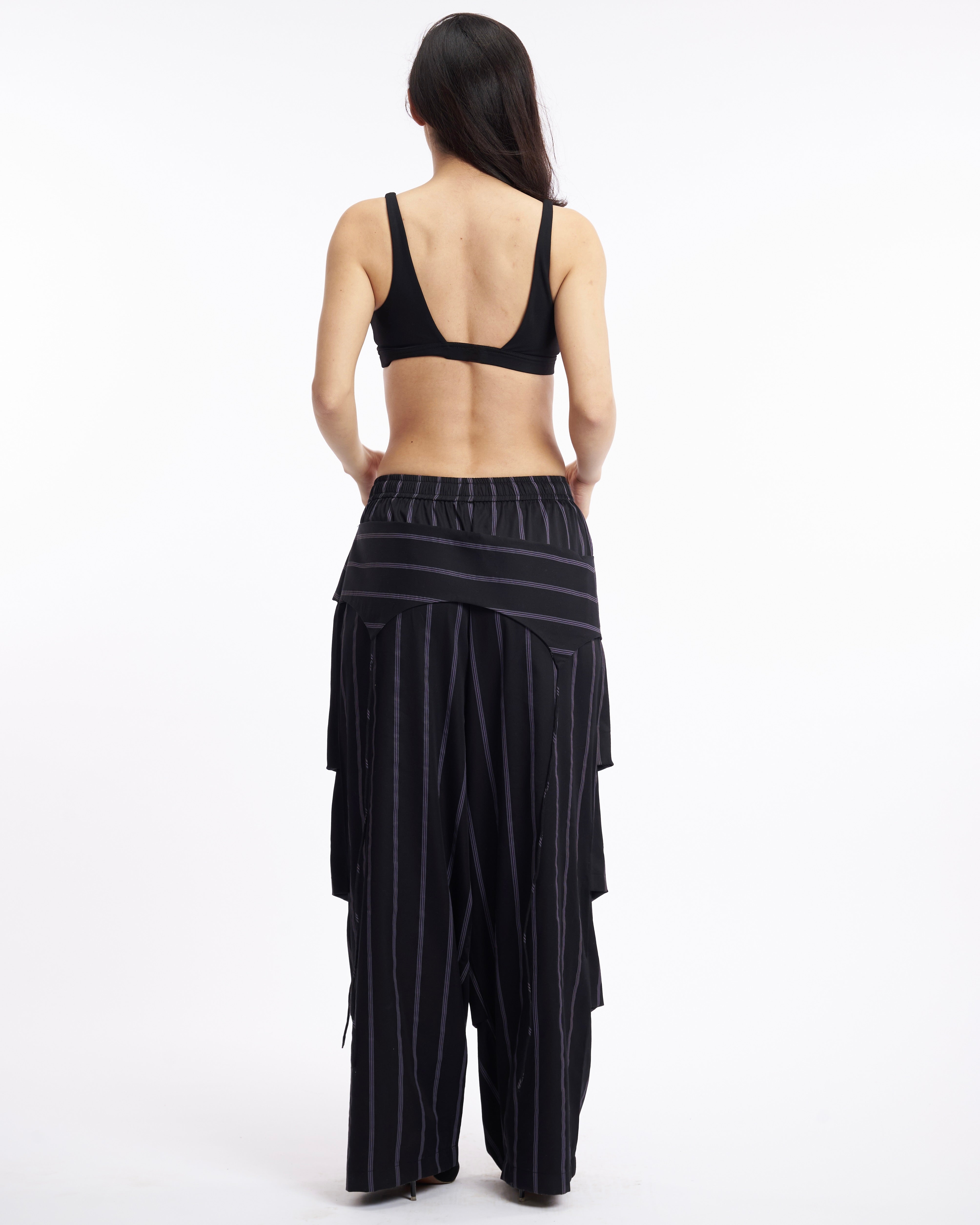 Black Pinstripe Boxer Cargo Pants