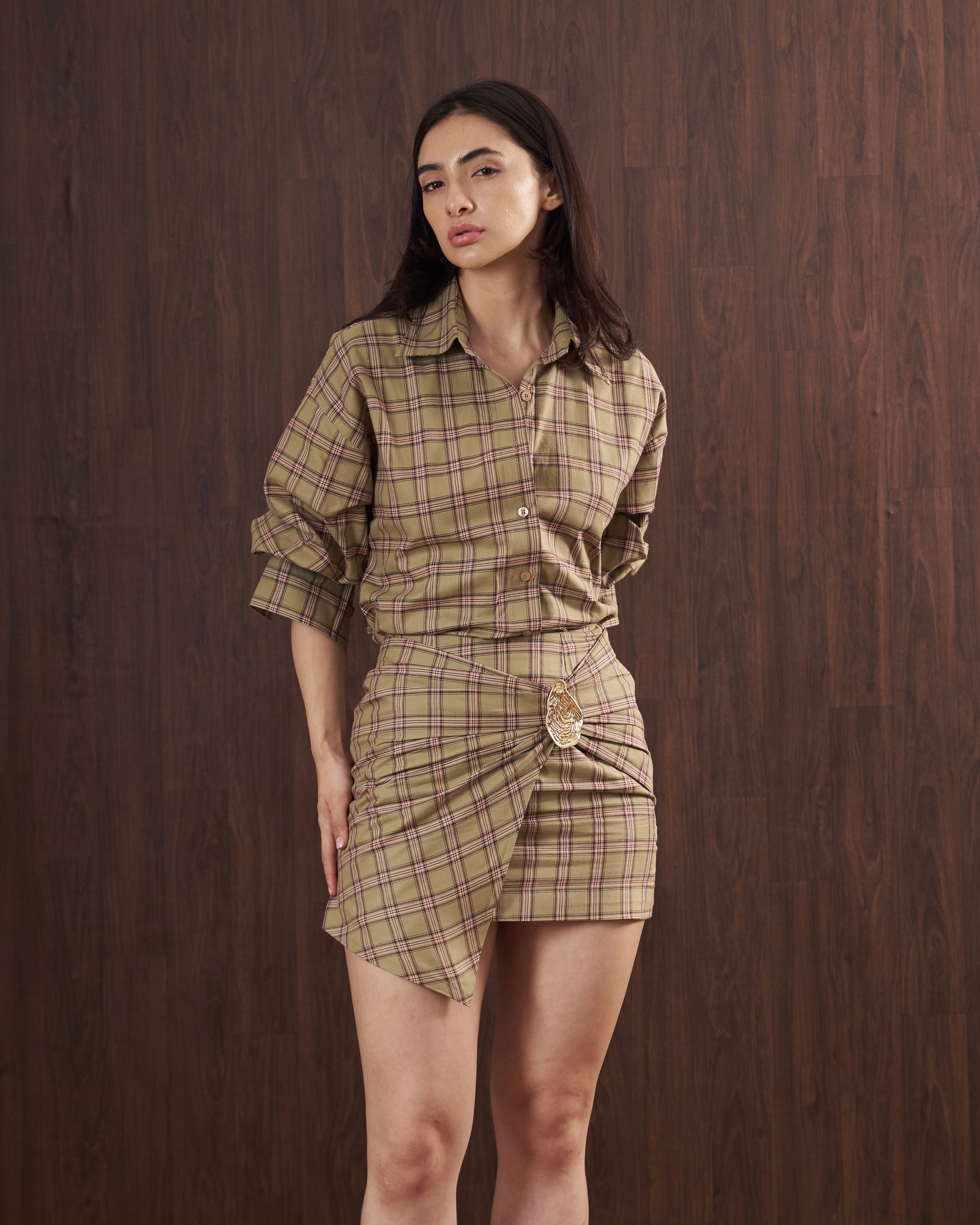 Green checkered Skirt