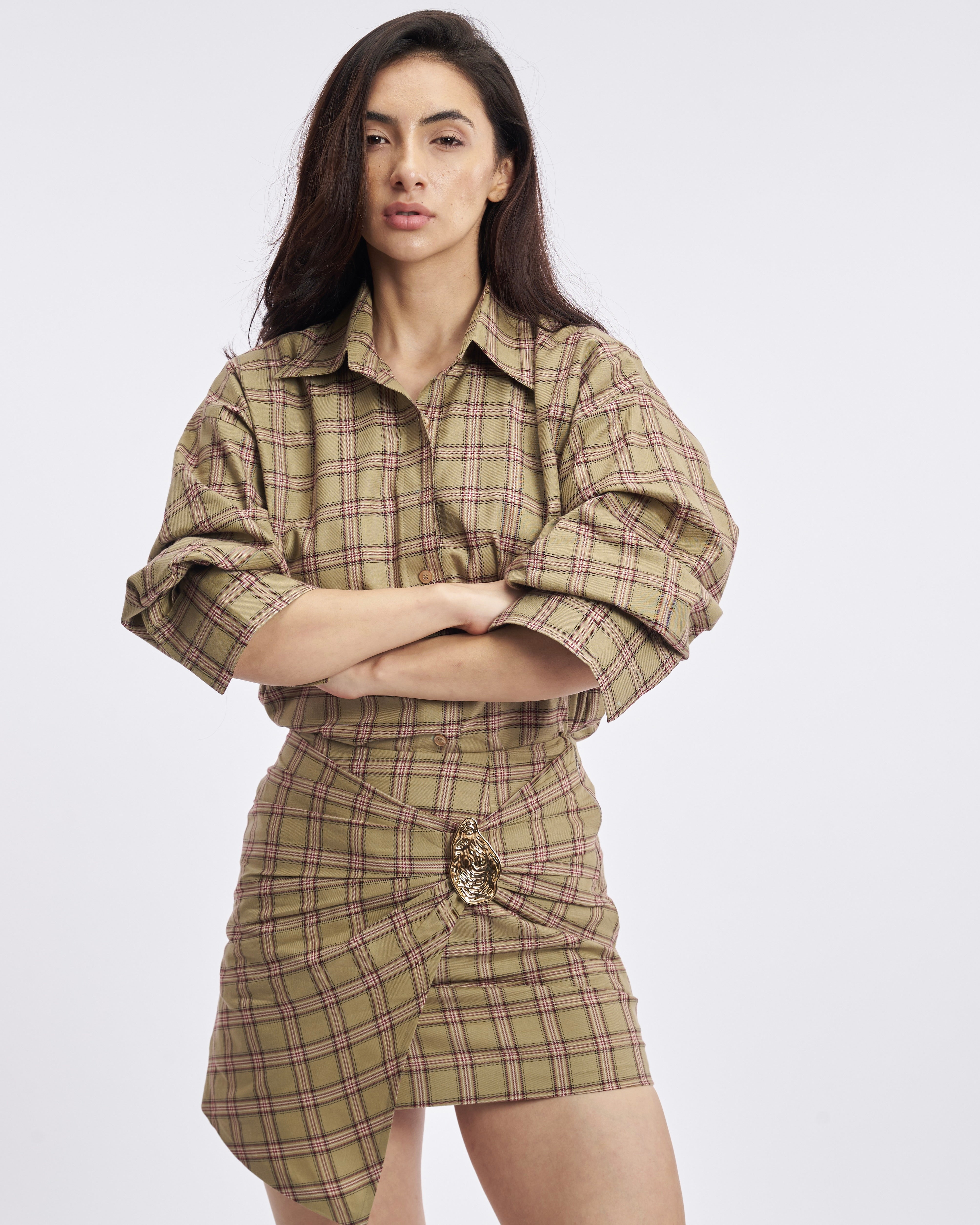 Green checkered Skirt