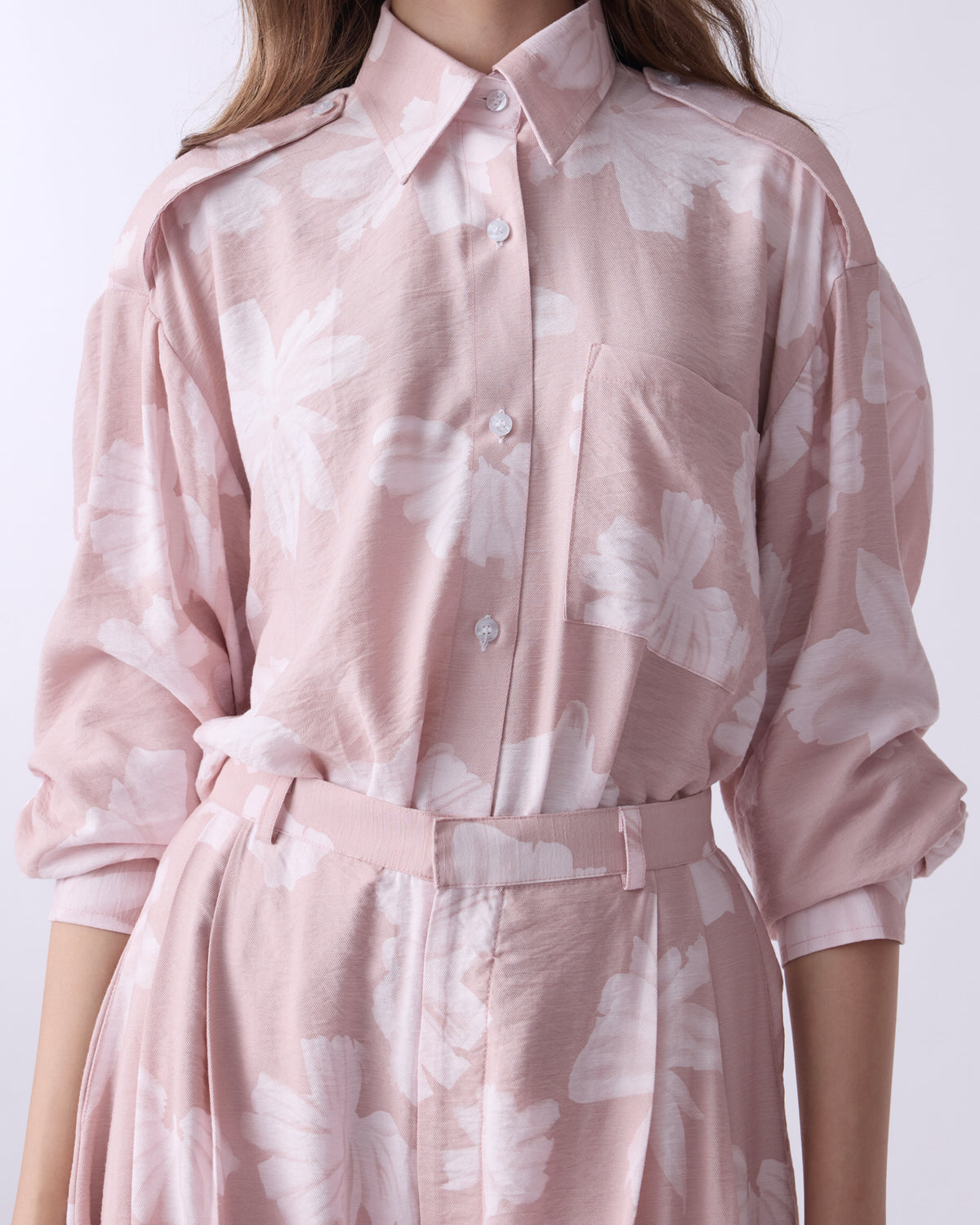 BLUSH BLOOM UTILITY SHIRT