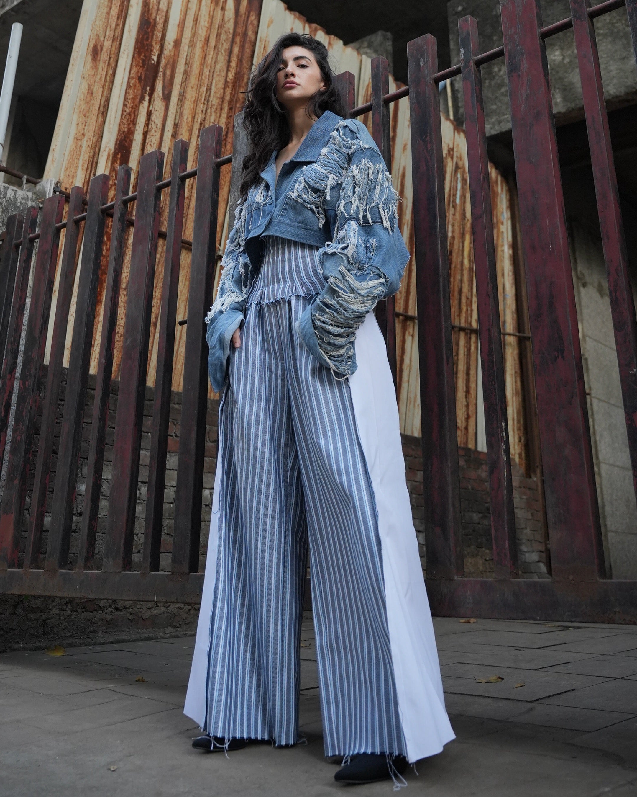 Linea Pinstripe Corset Pants