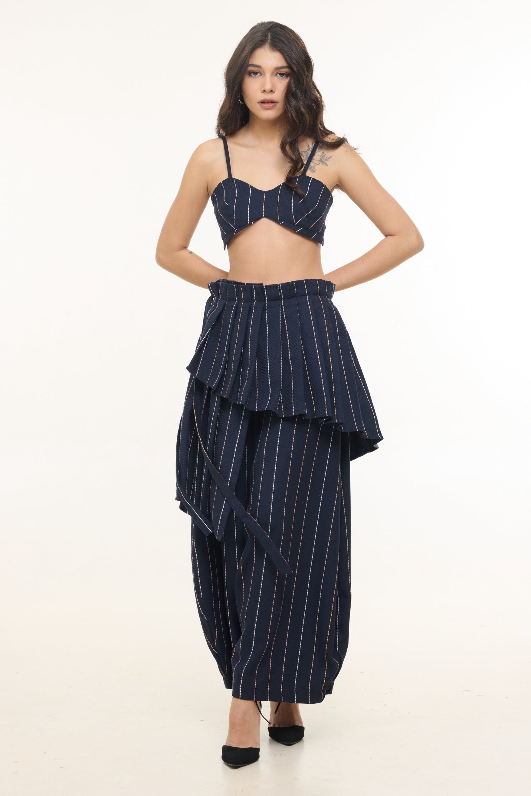 Jacquard Pleated Pants