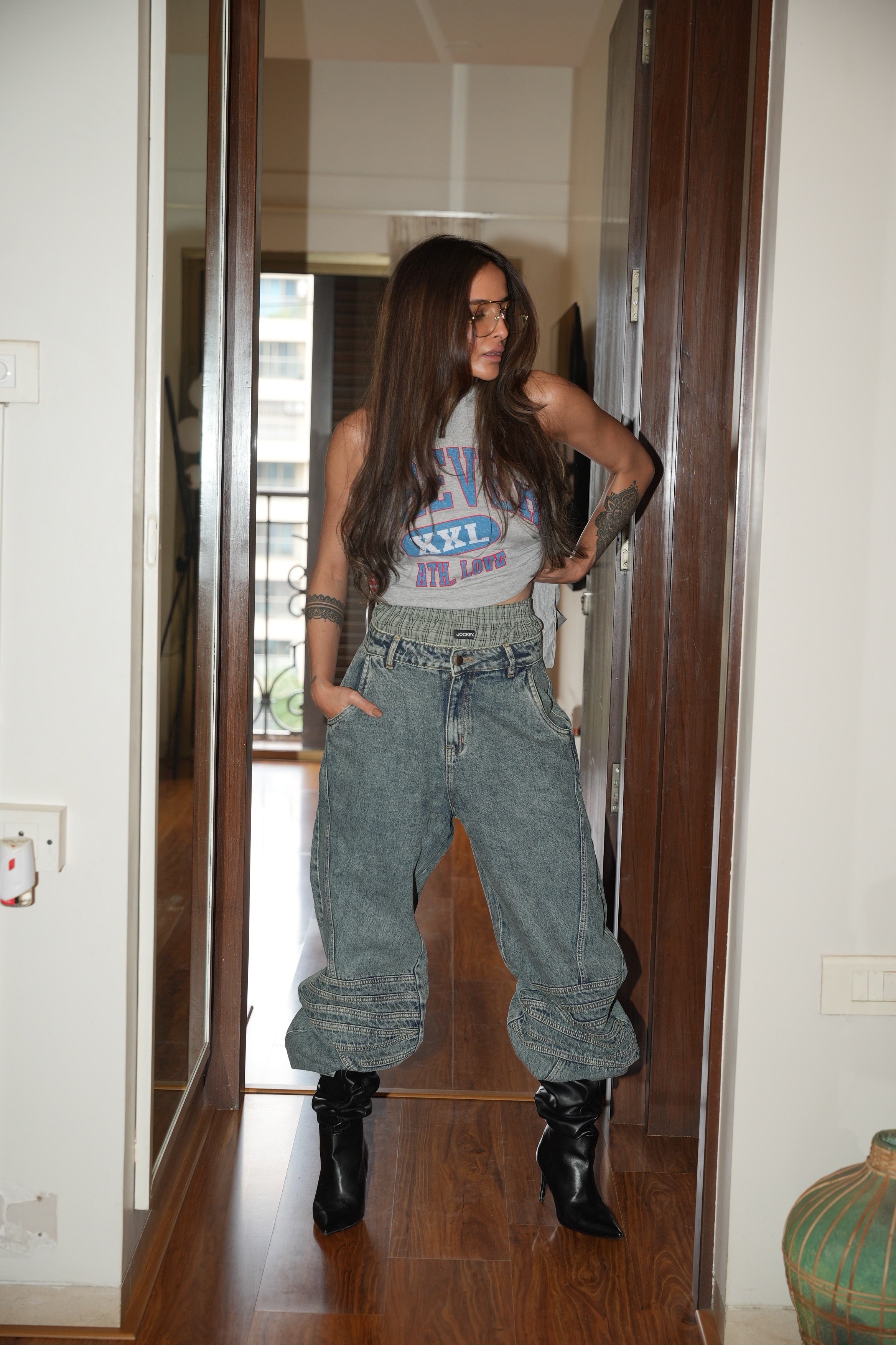 Line Panel denim