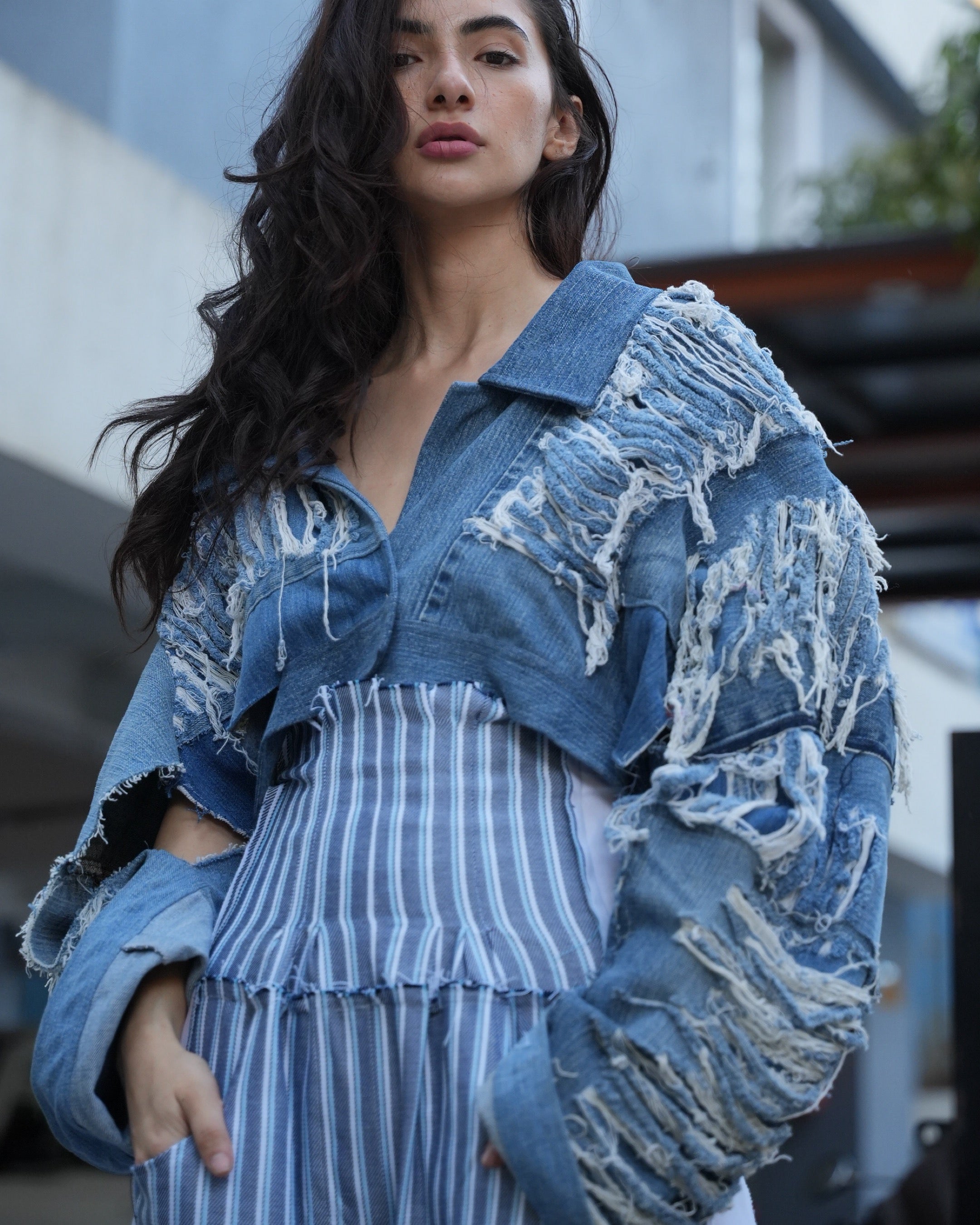 Linea Pinstripe Corset Pants