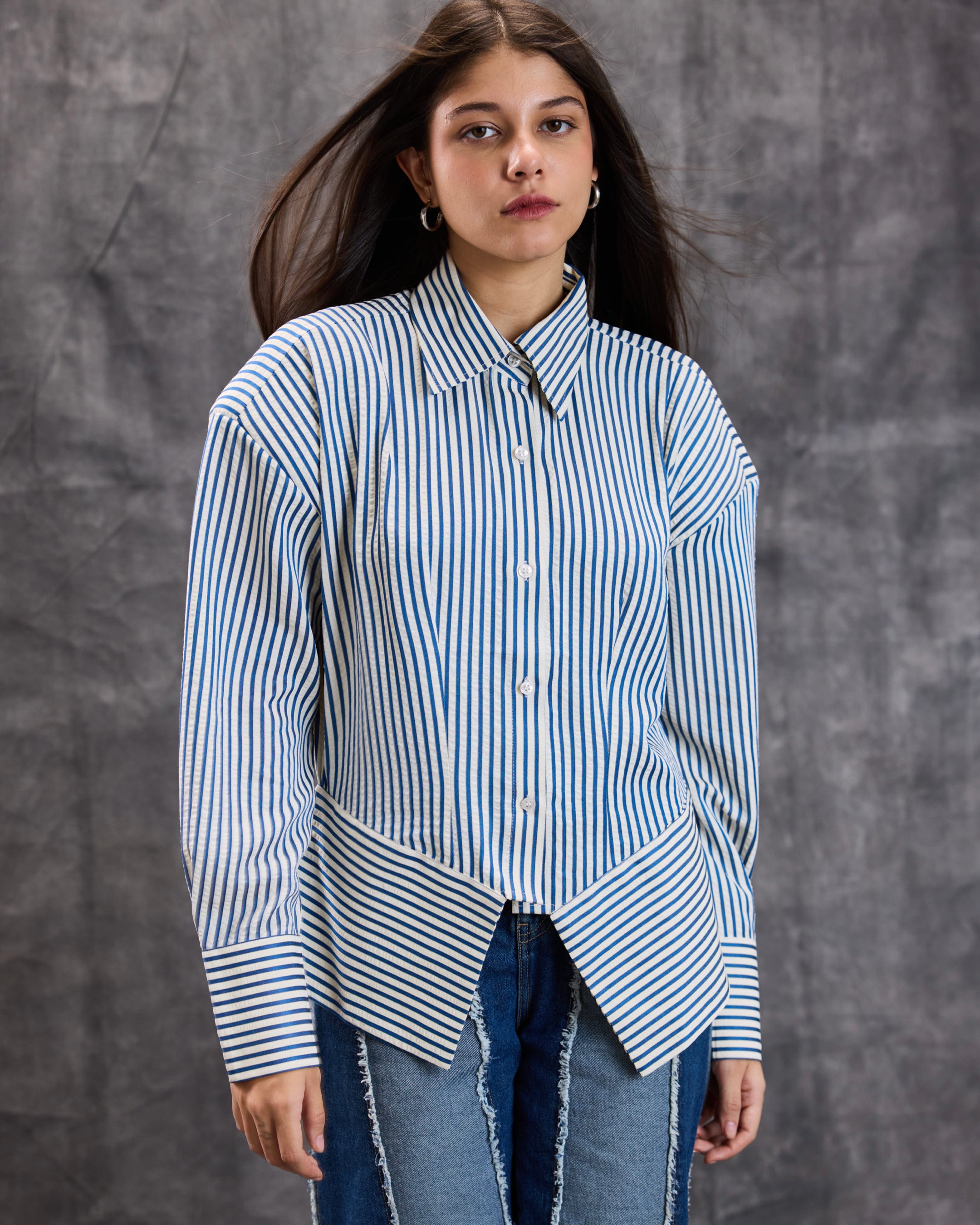 Structured stripes shirt