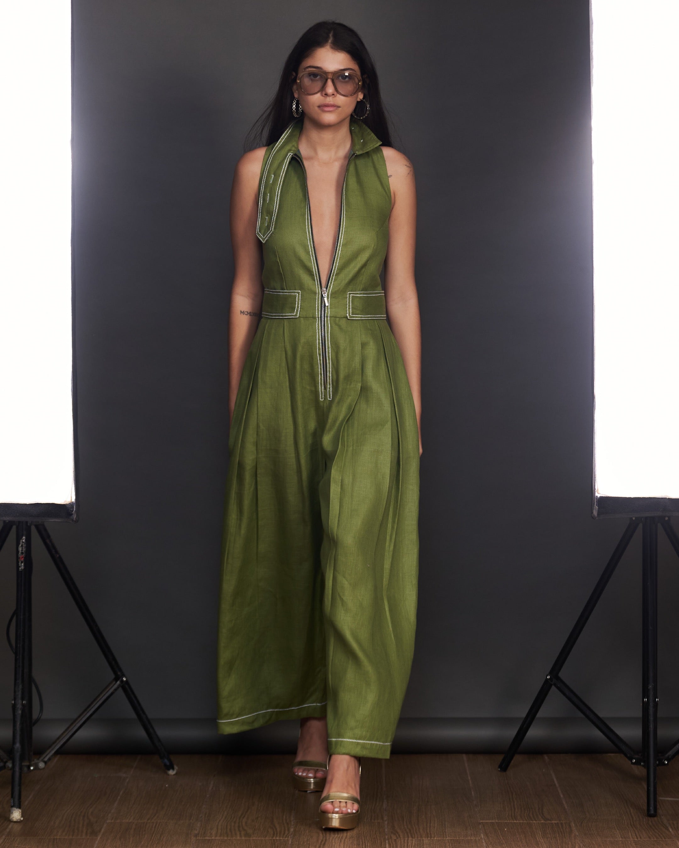 Sage Utility Jumpsuit