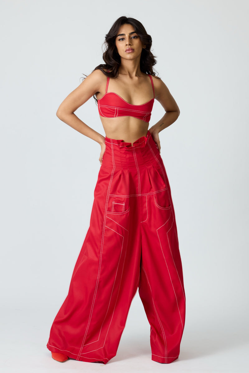 Erryn Red Georgie Corset Denim