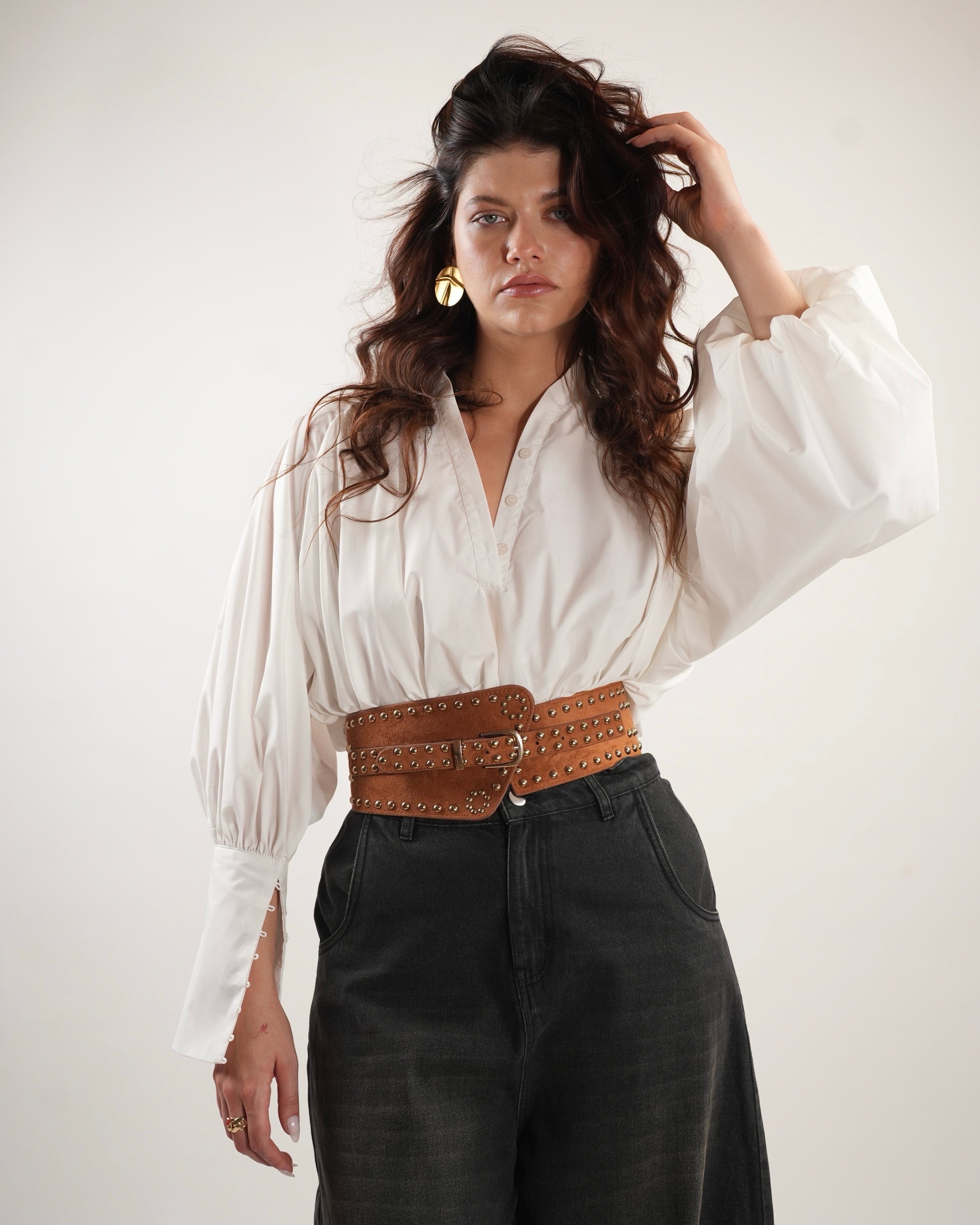 Tan Studded Belt