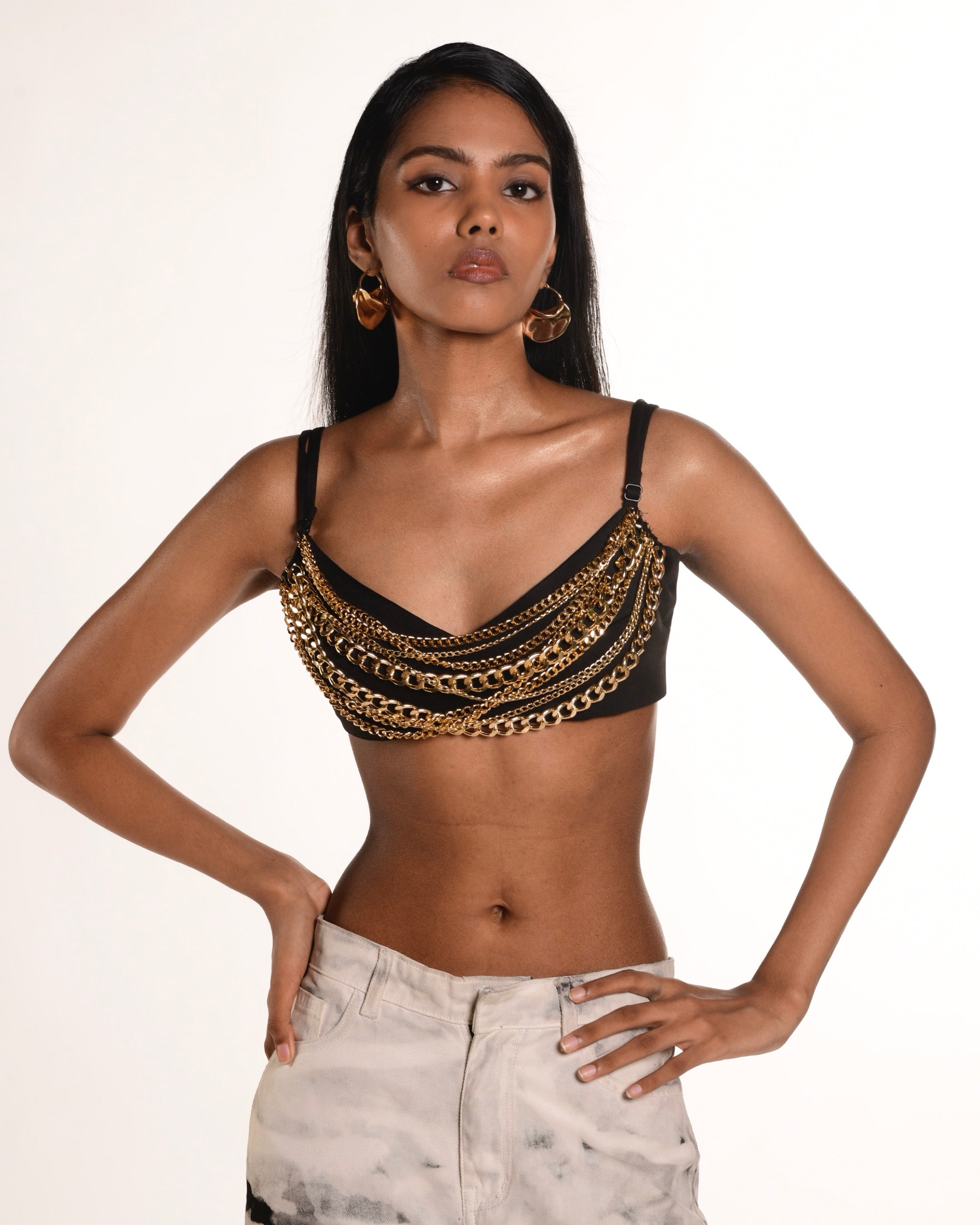 Chain Embellished Crop