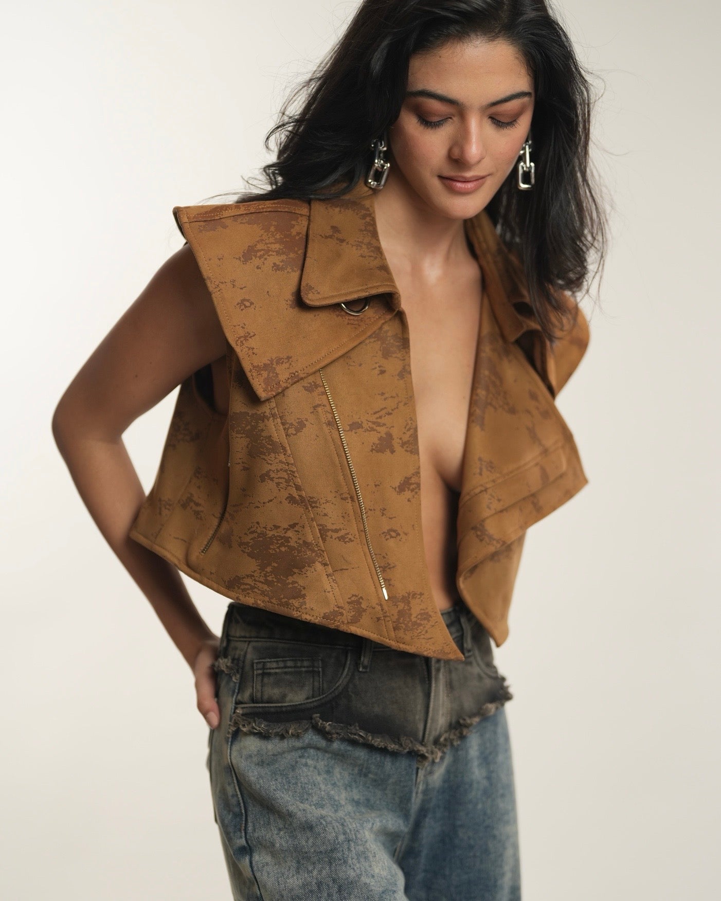 Suede Crop Vest