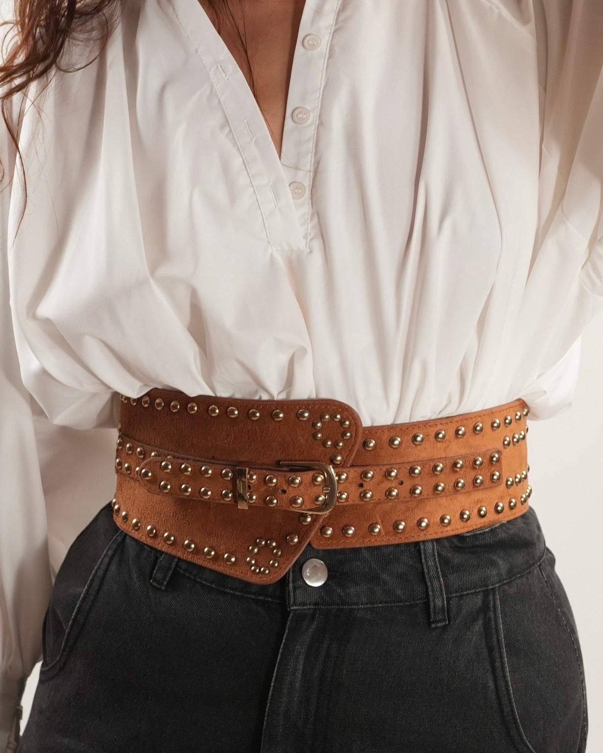 Tan Studded Belt