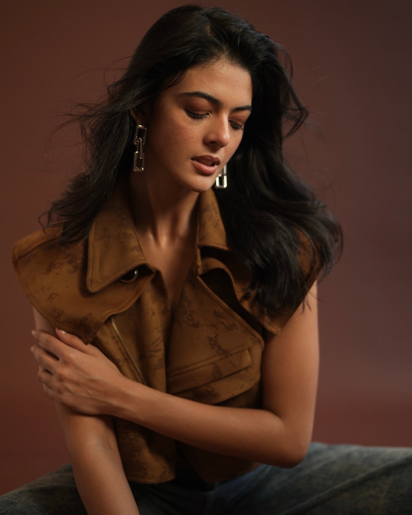 Suede Crop Vest