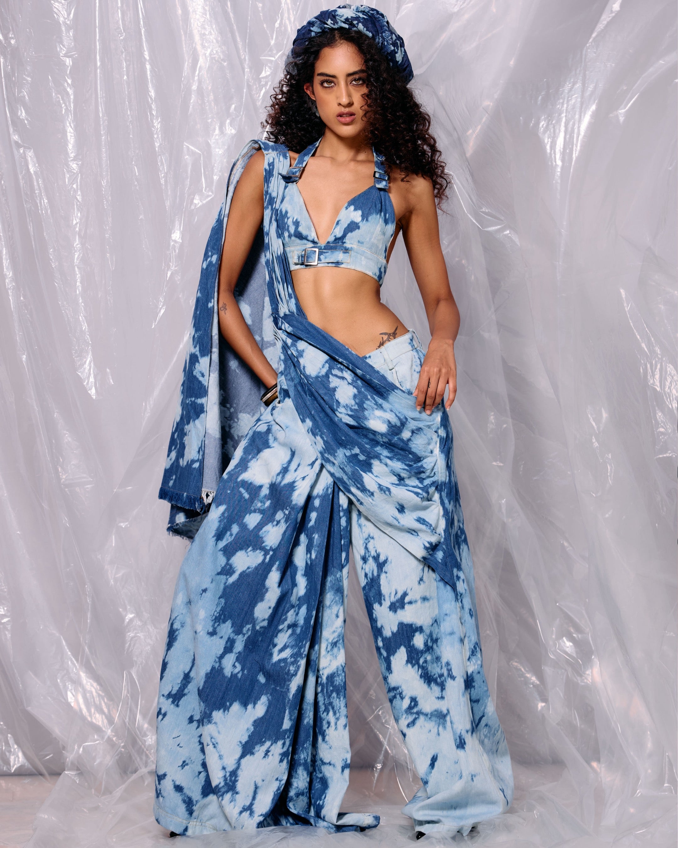 Denim Saree Bralette