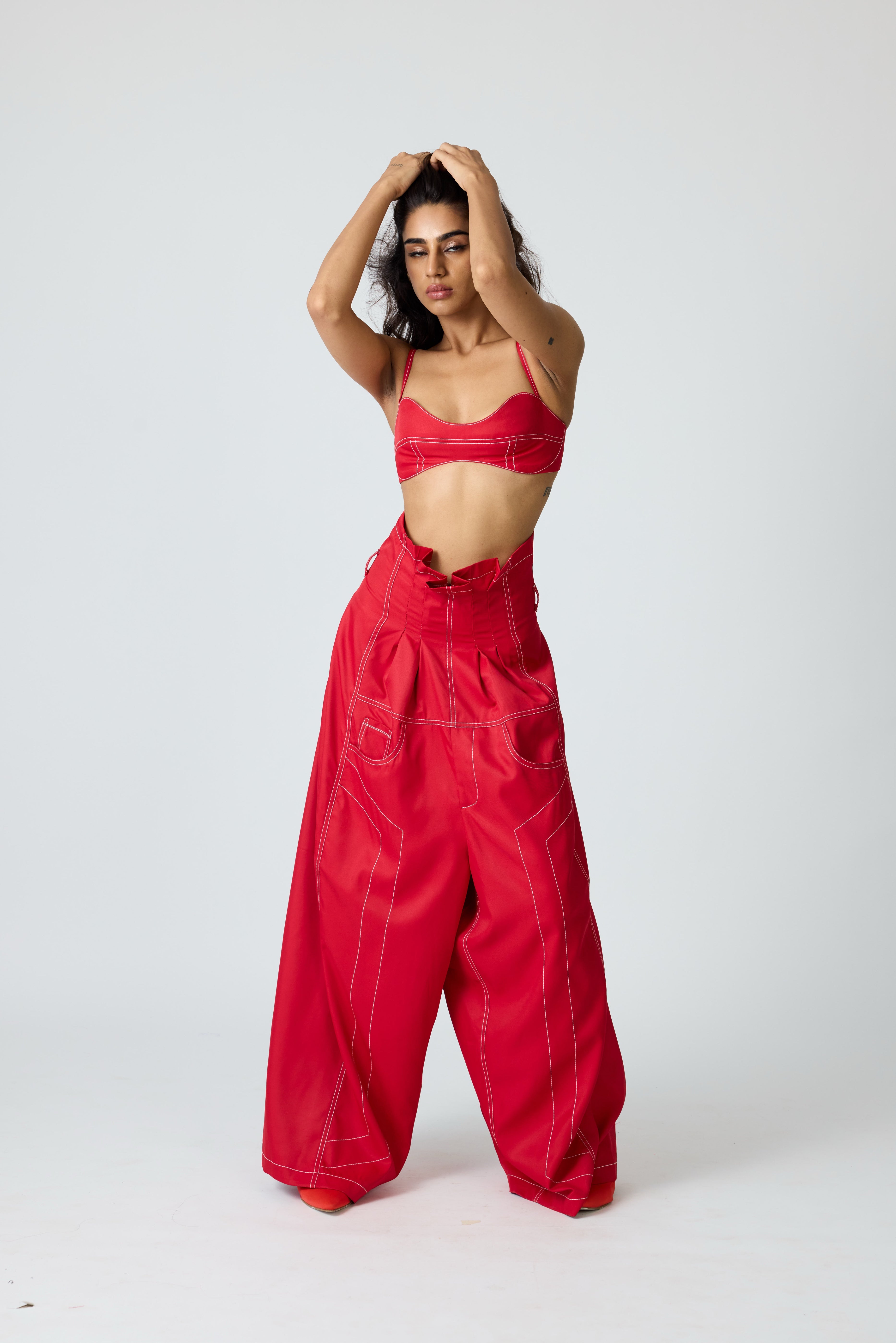 Erryn Red Georgie Corset Denim