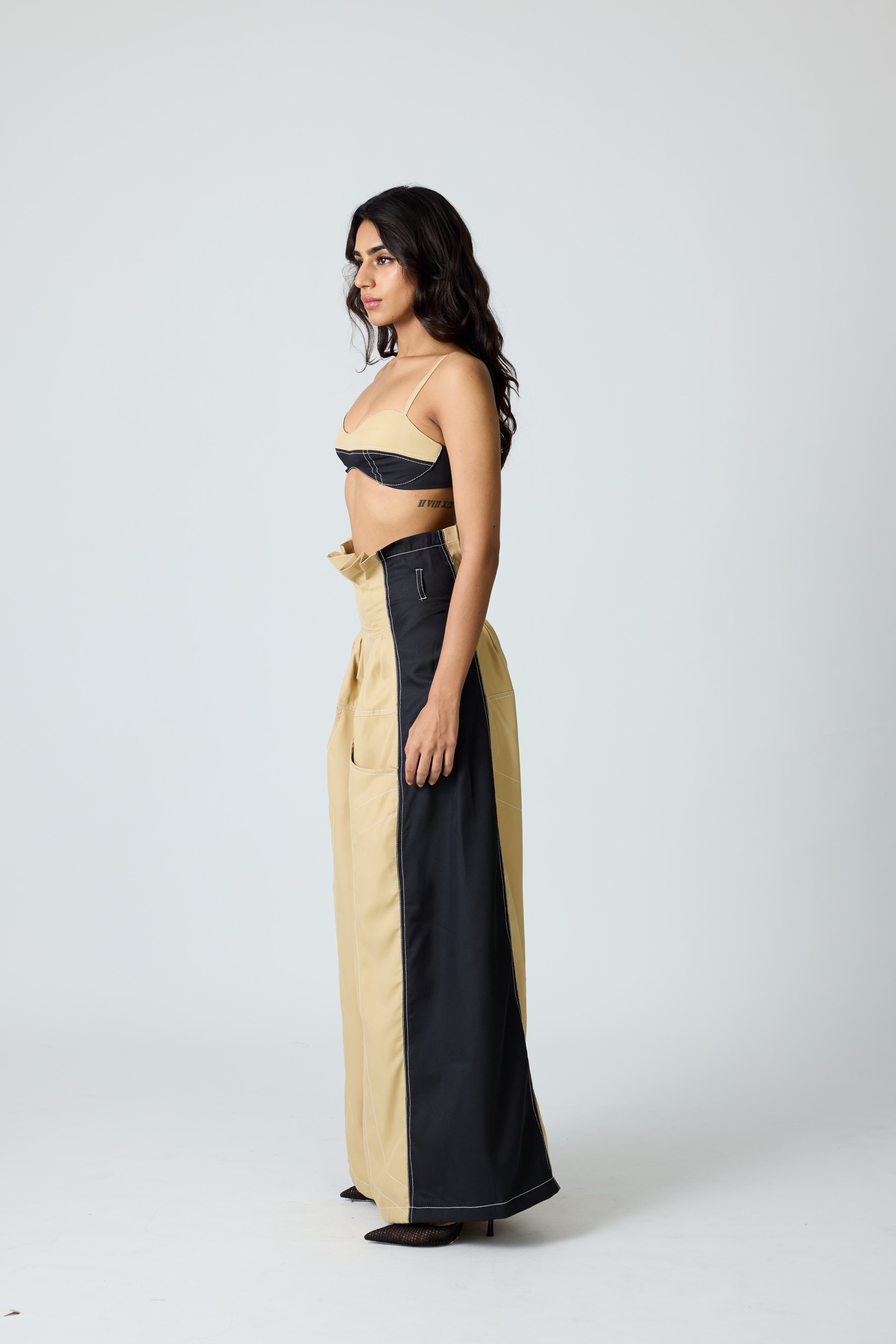 Erryn Beige Georgie Corset Denim