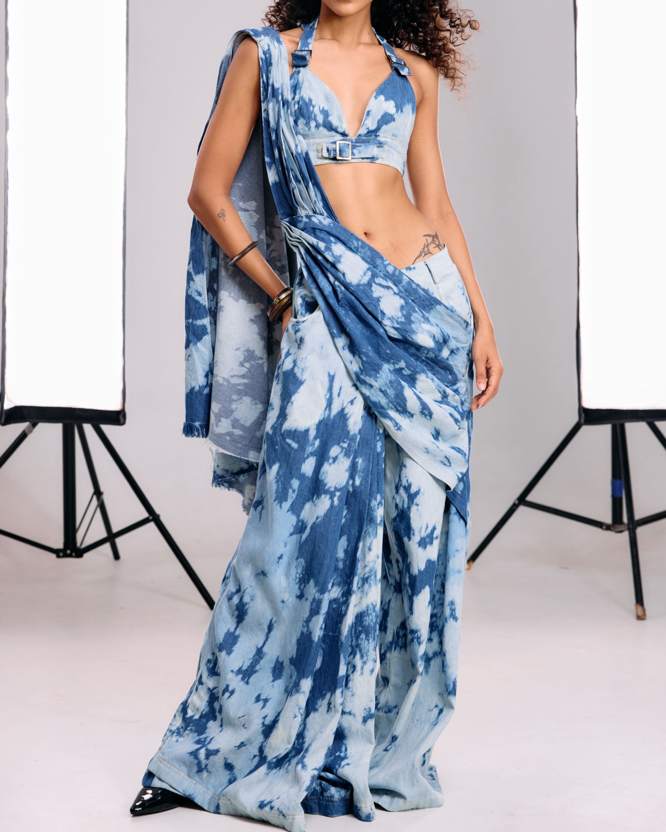 Denim Saree Bralette