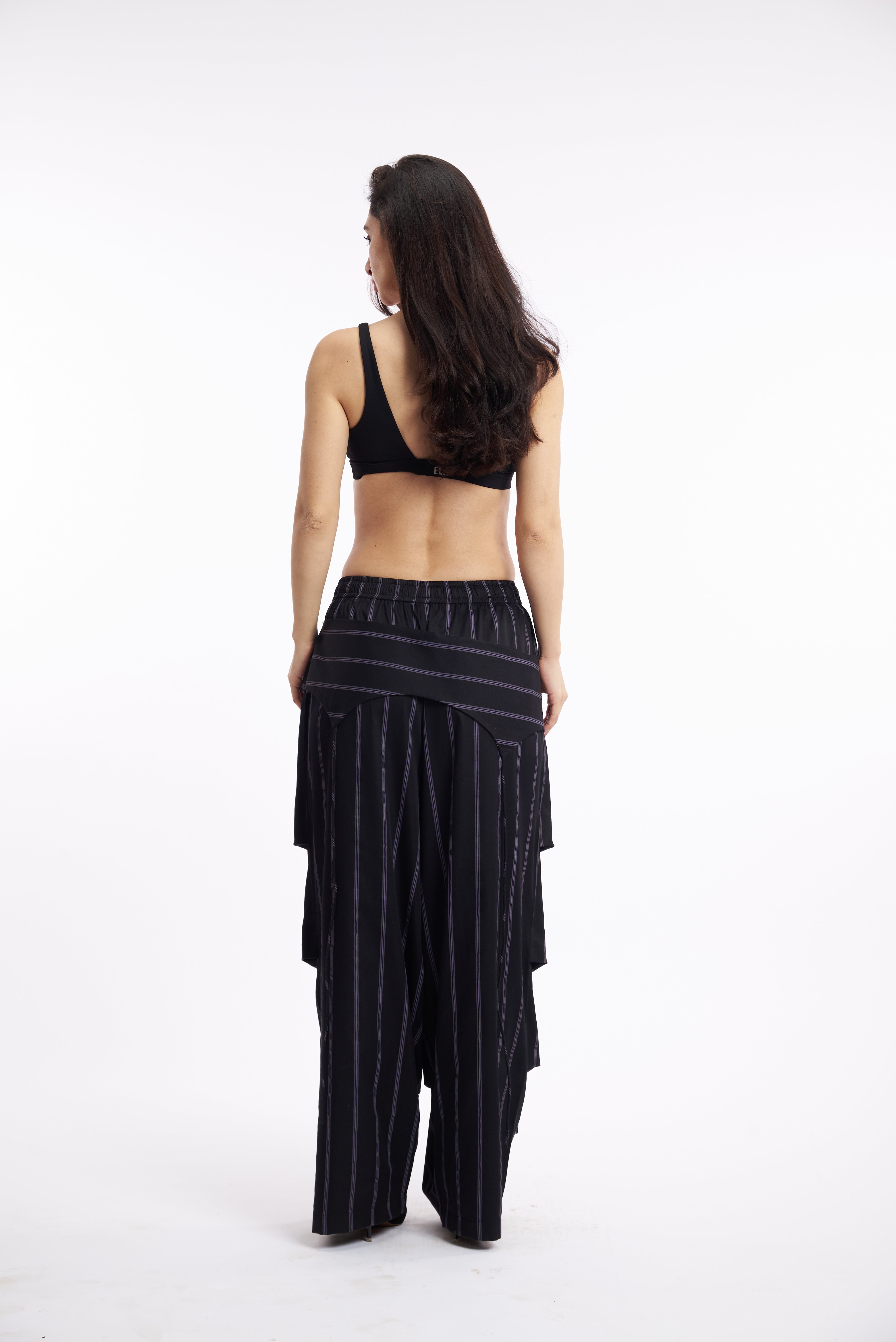 Black Pinstripe Boxer Cargo Pants