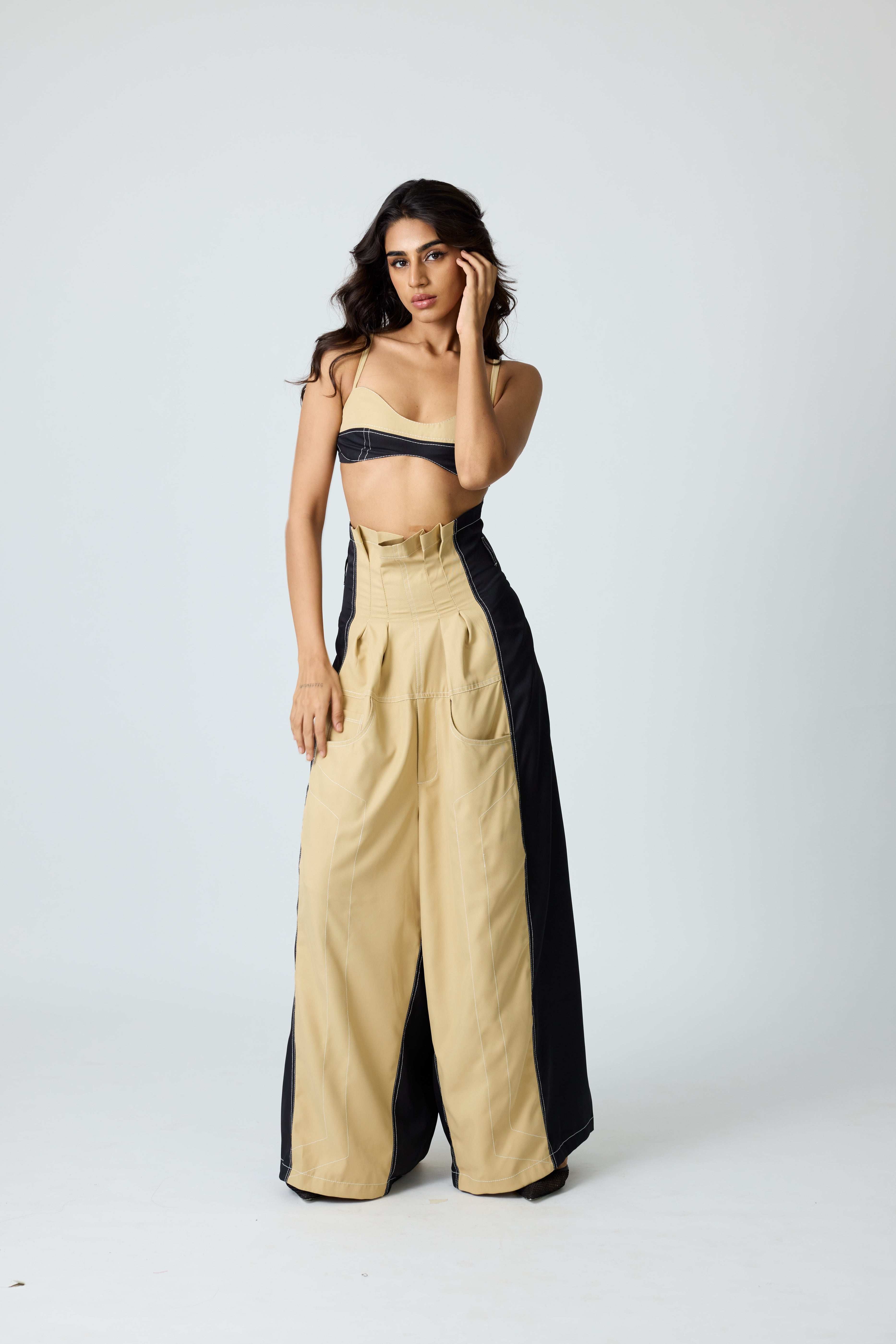 Erryn Beige Georgie Corset Denim