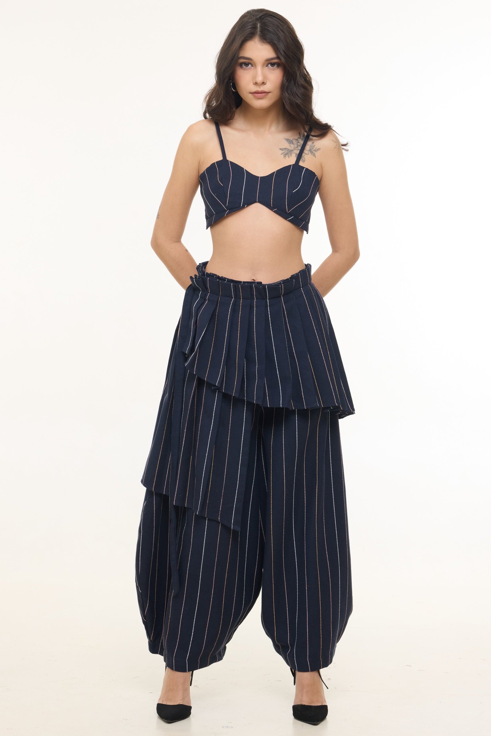 Jacquard Pleated Pants