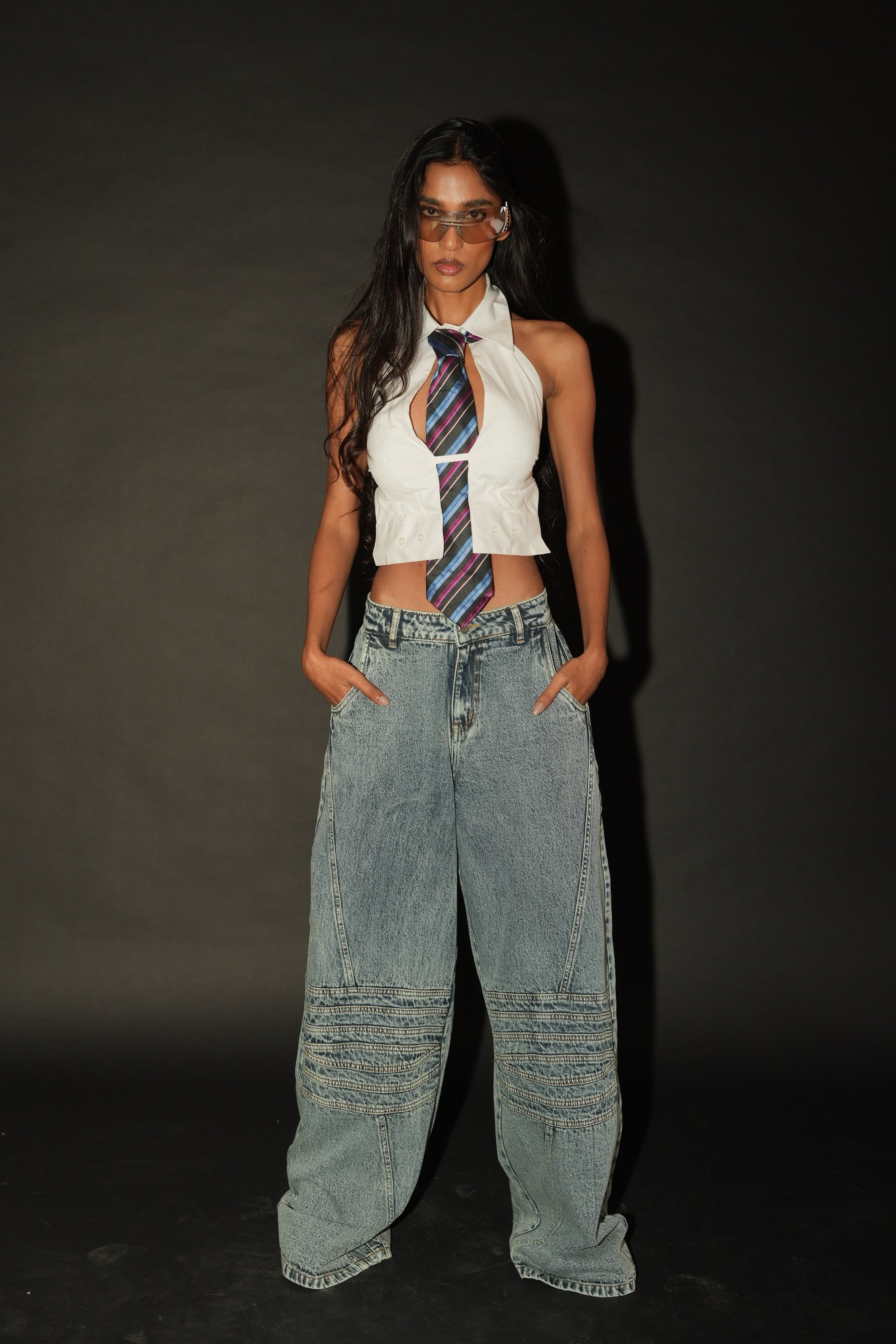 Line Panel denim