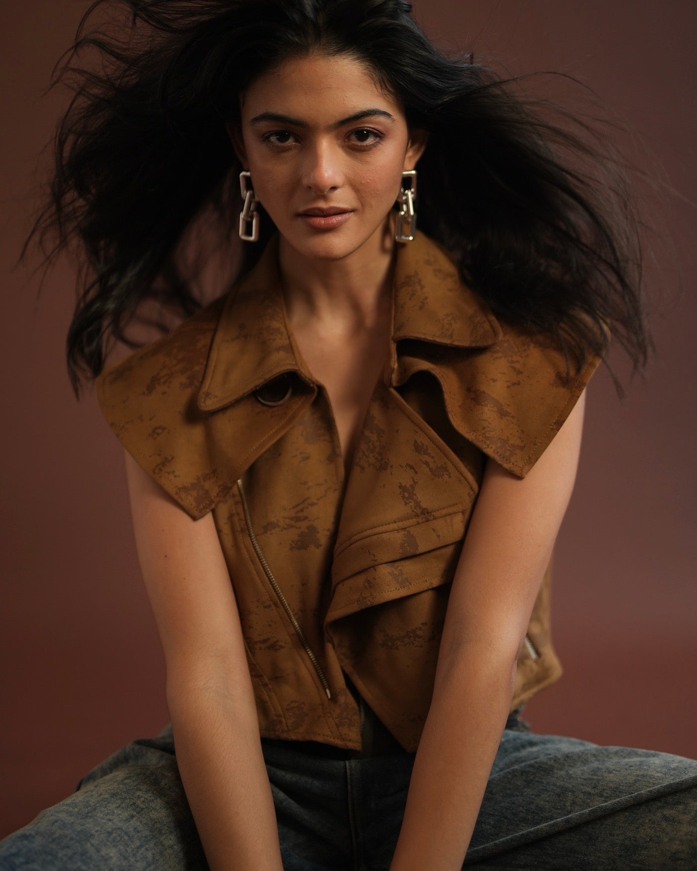 Suede Crop Vest