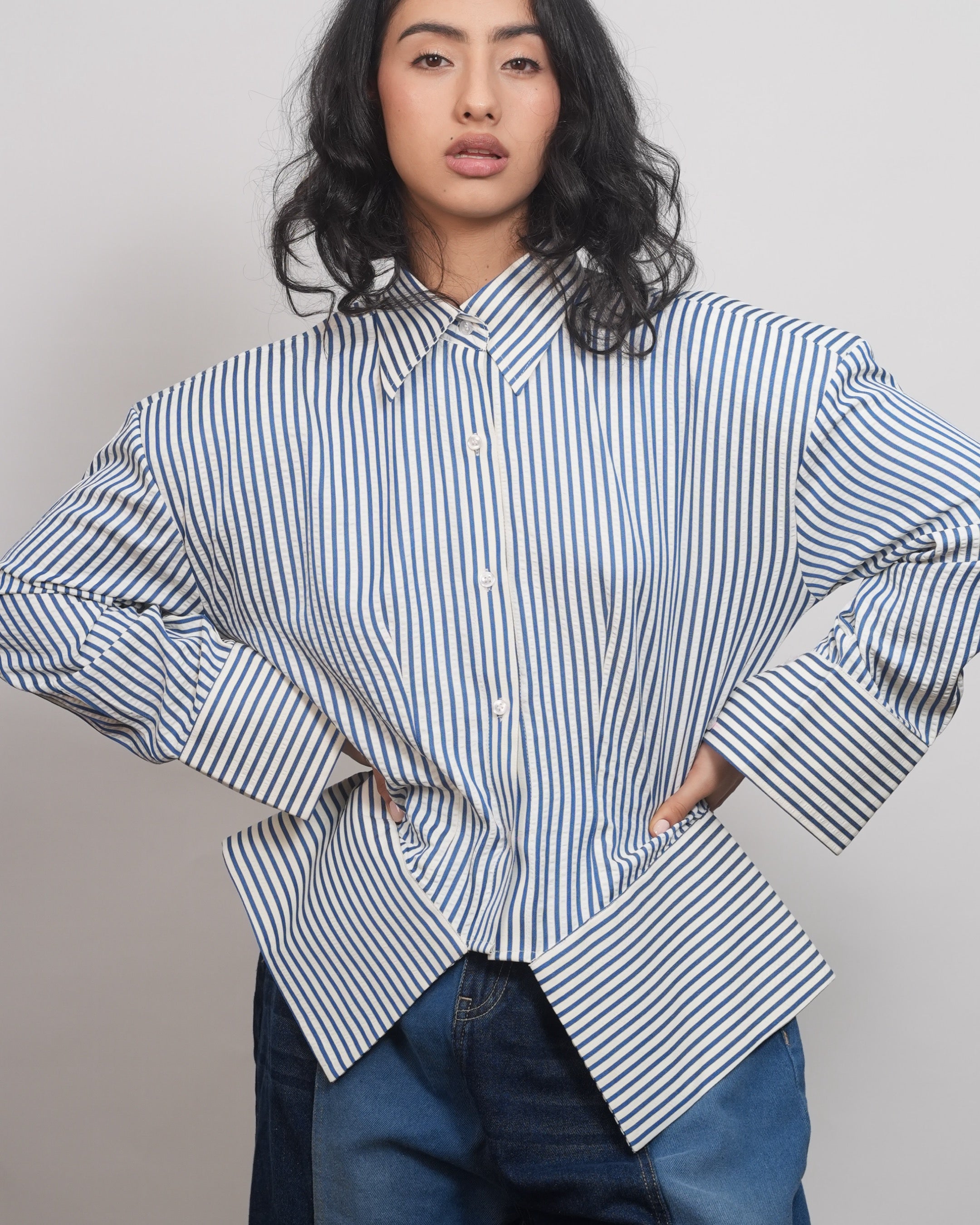 Structured stripes shirt