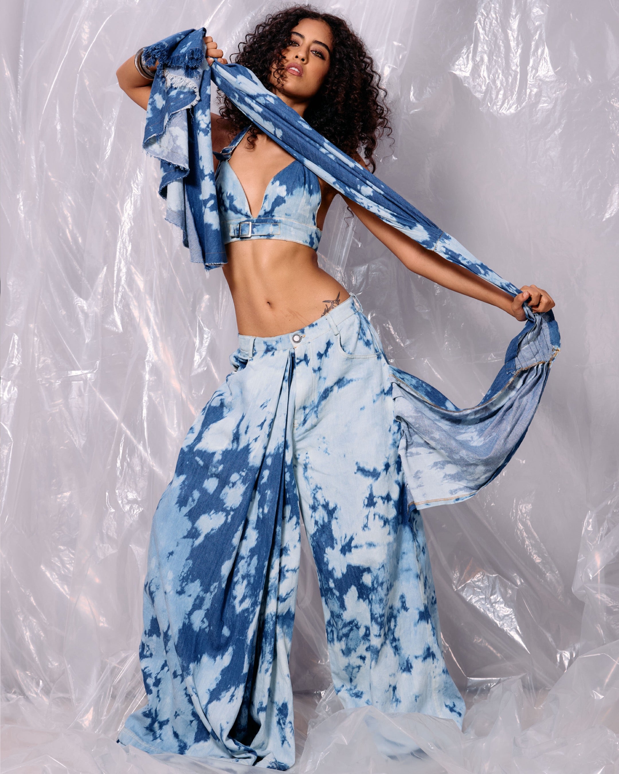 Denim Saree Bralette