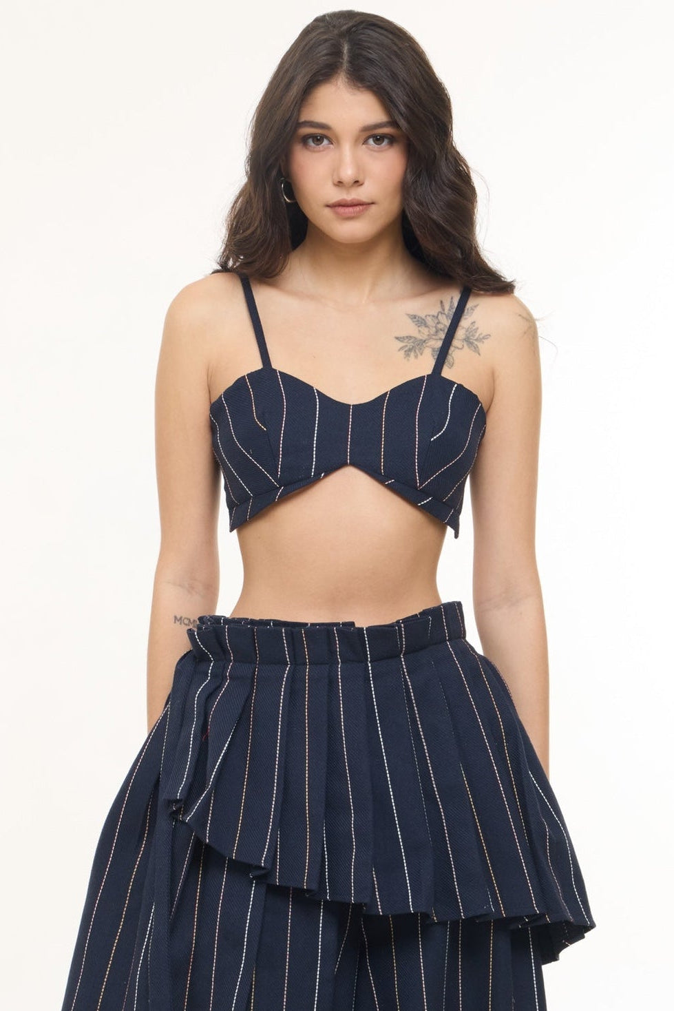 Jacquard Pleated Crop