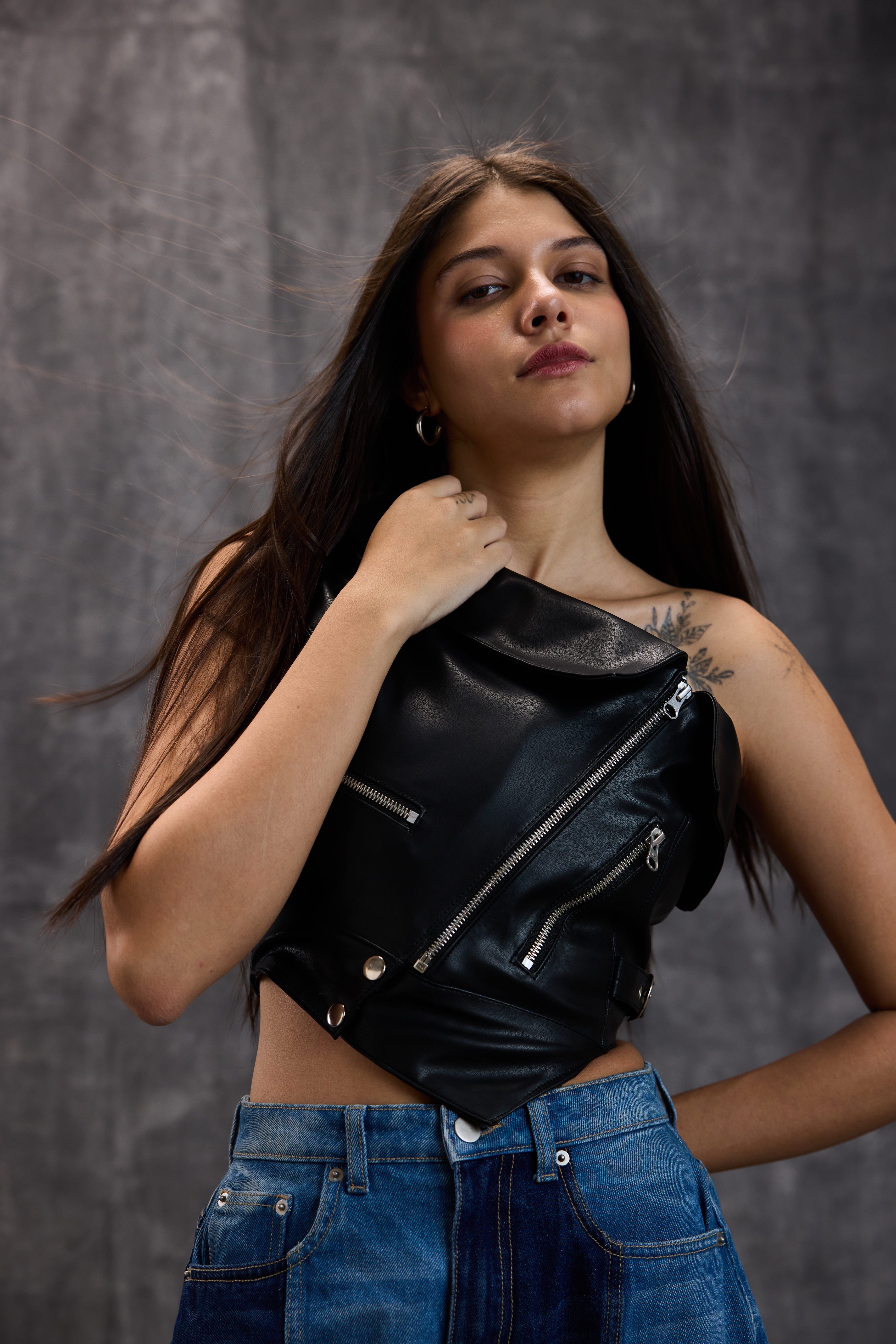 Leather Moto Vest