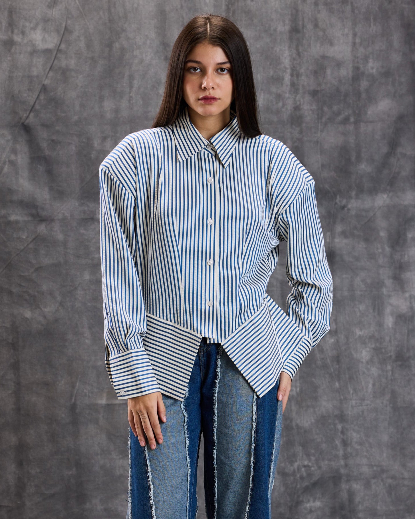 Structured stripes shirt