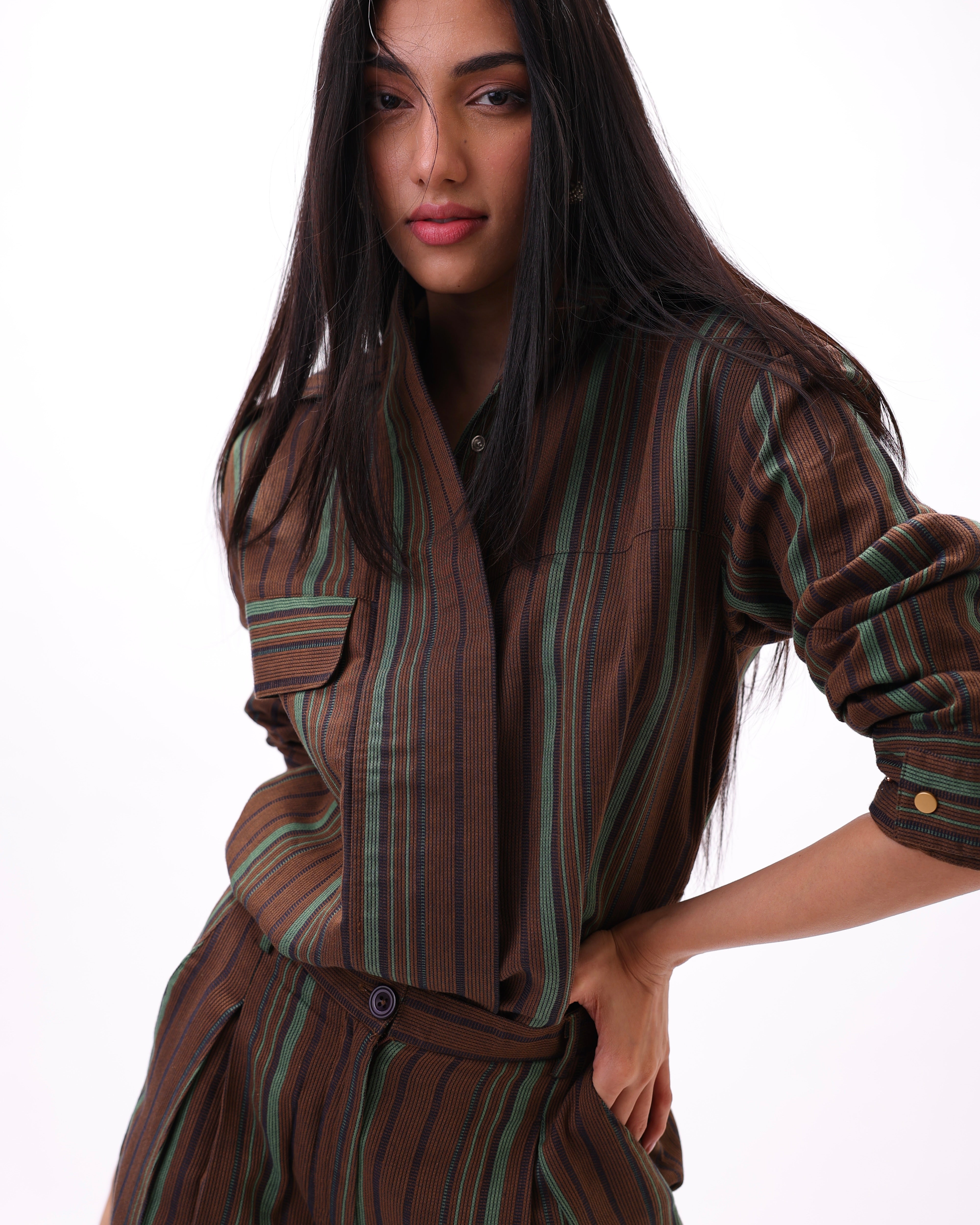 Green pinstripe Shirt