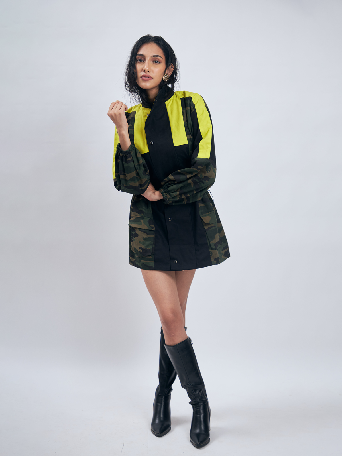 Camo Print Jacket Dress