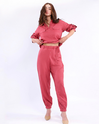 Esme Red Pinstripe Pant
