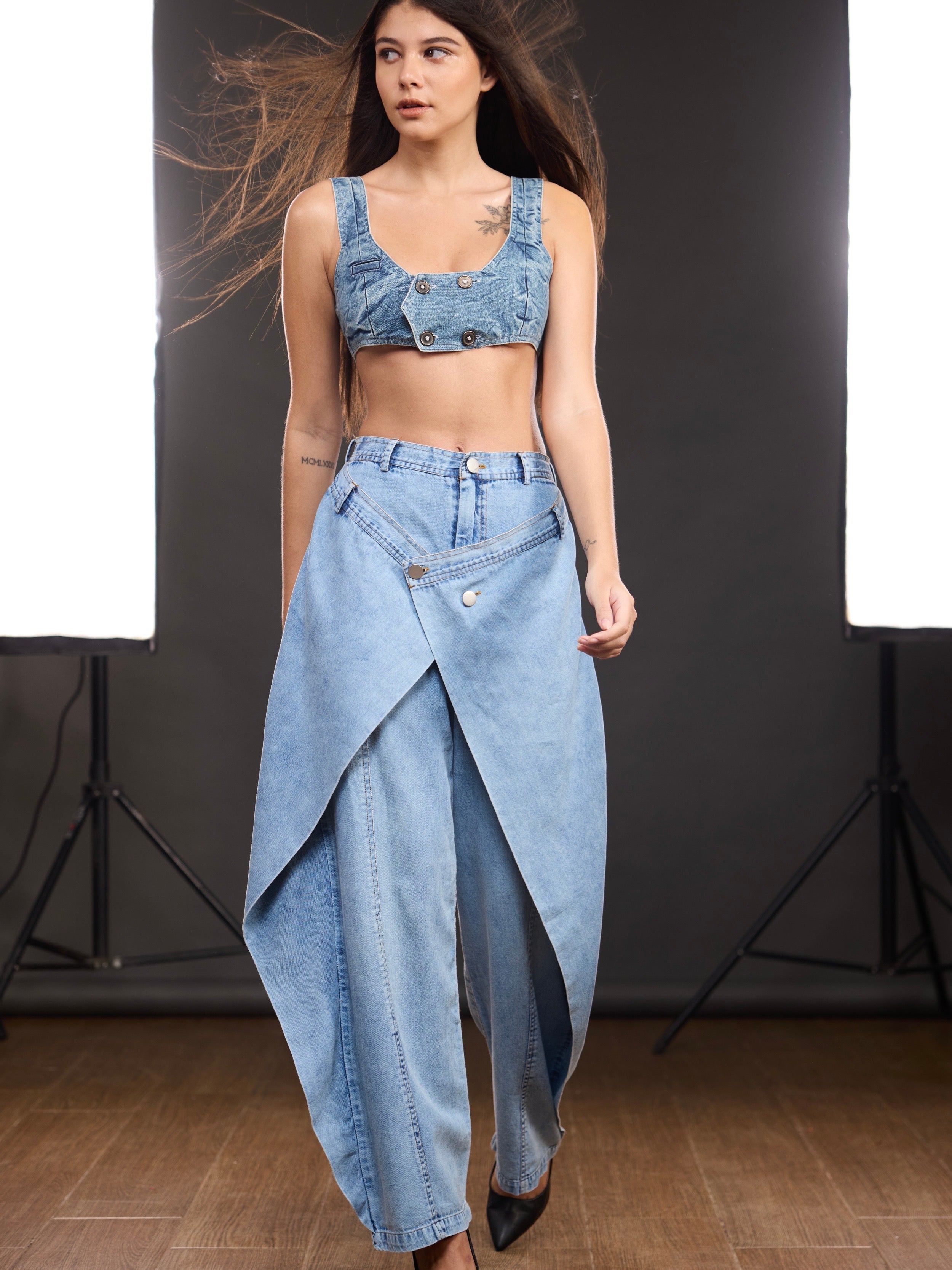Panel Wide Leg jeans
