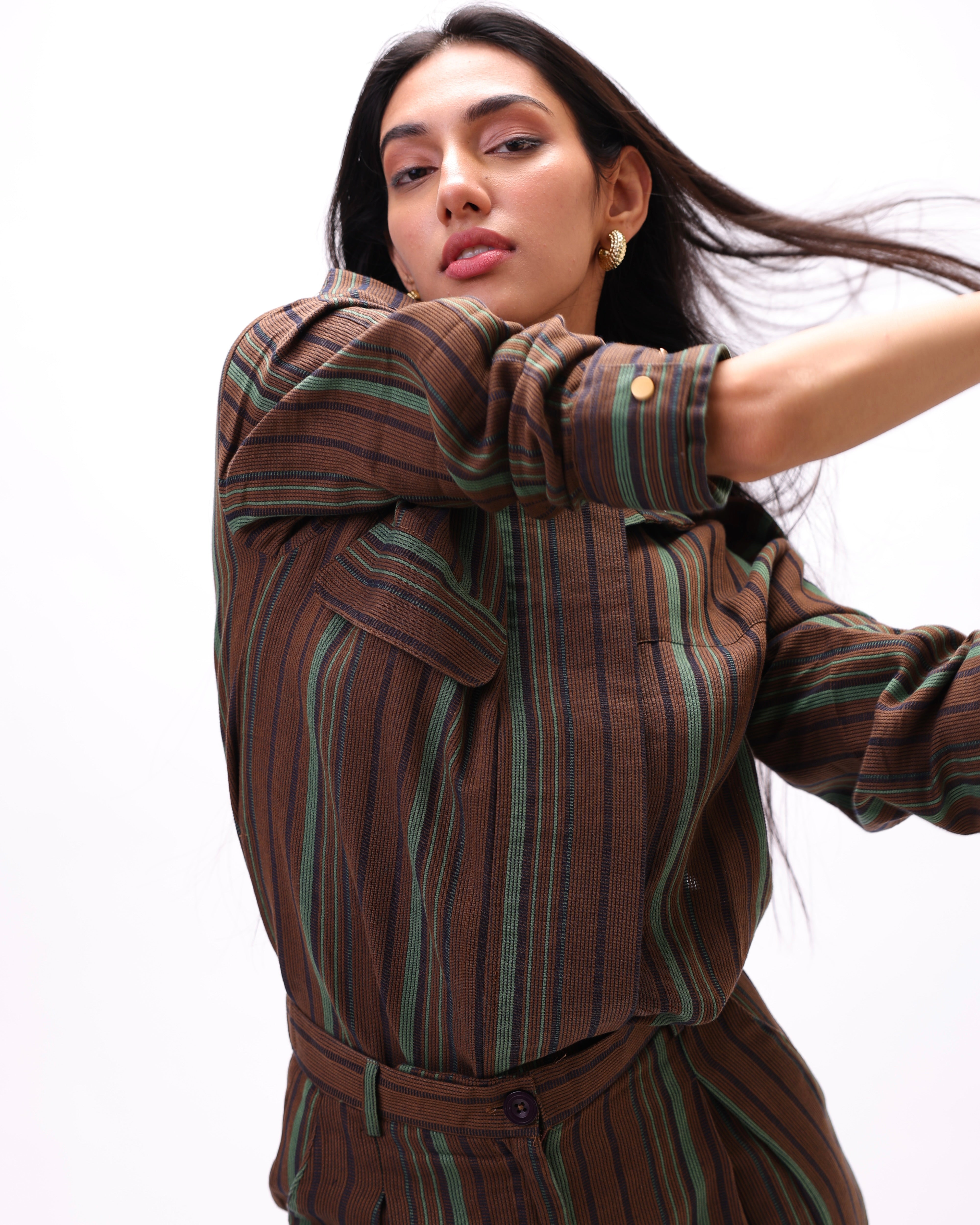 Green pinstripe Shirt