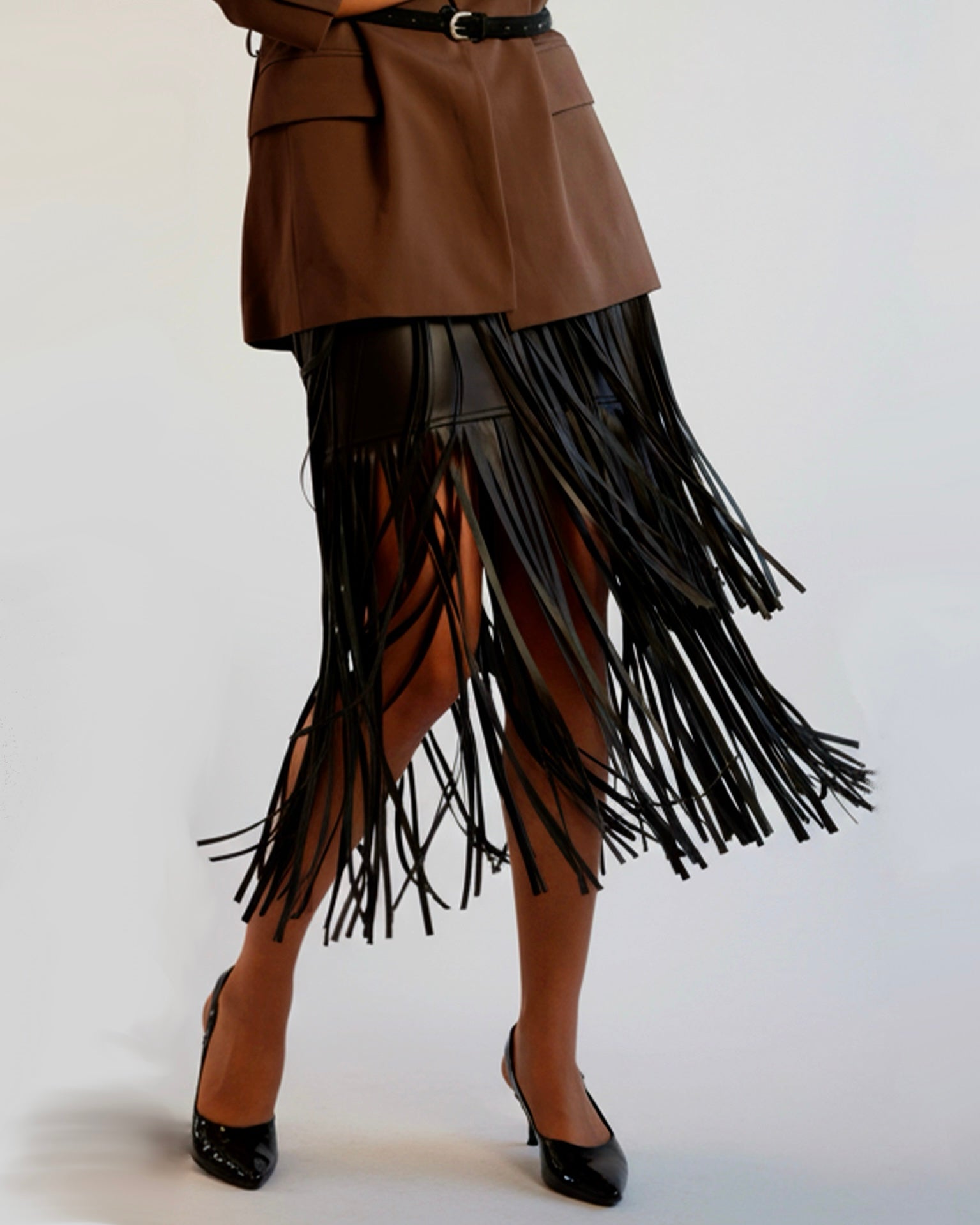 Knee Length Fringe Skirt