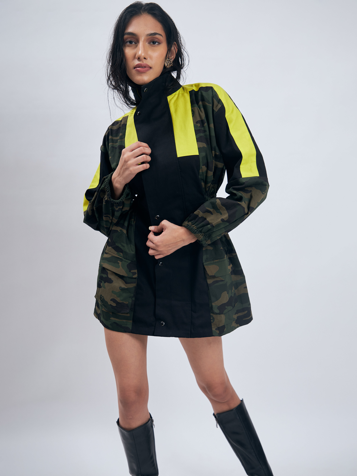 Camo Print Jacket Dress